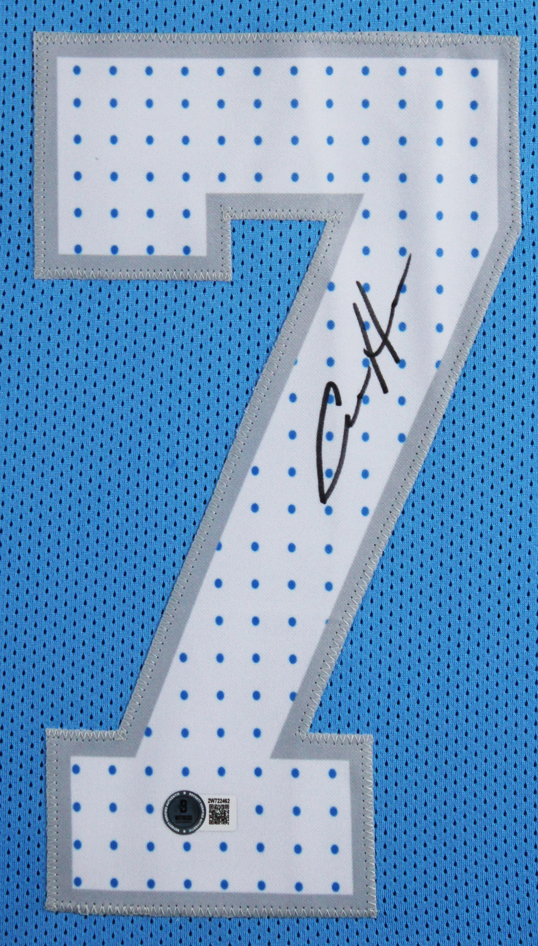 Aidan Hutchinson Authentic Signed Blue Pro Style Framed Jersey BAS Witnessed 2 - Image 3