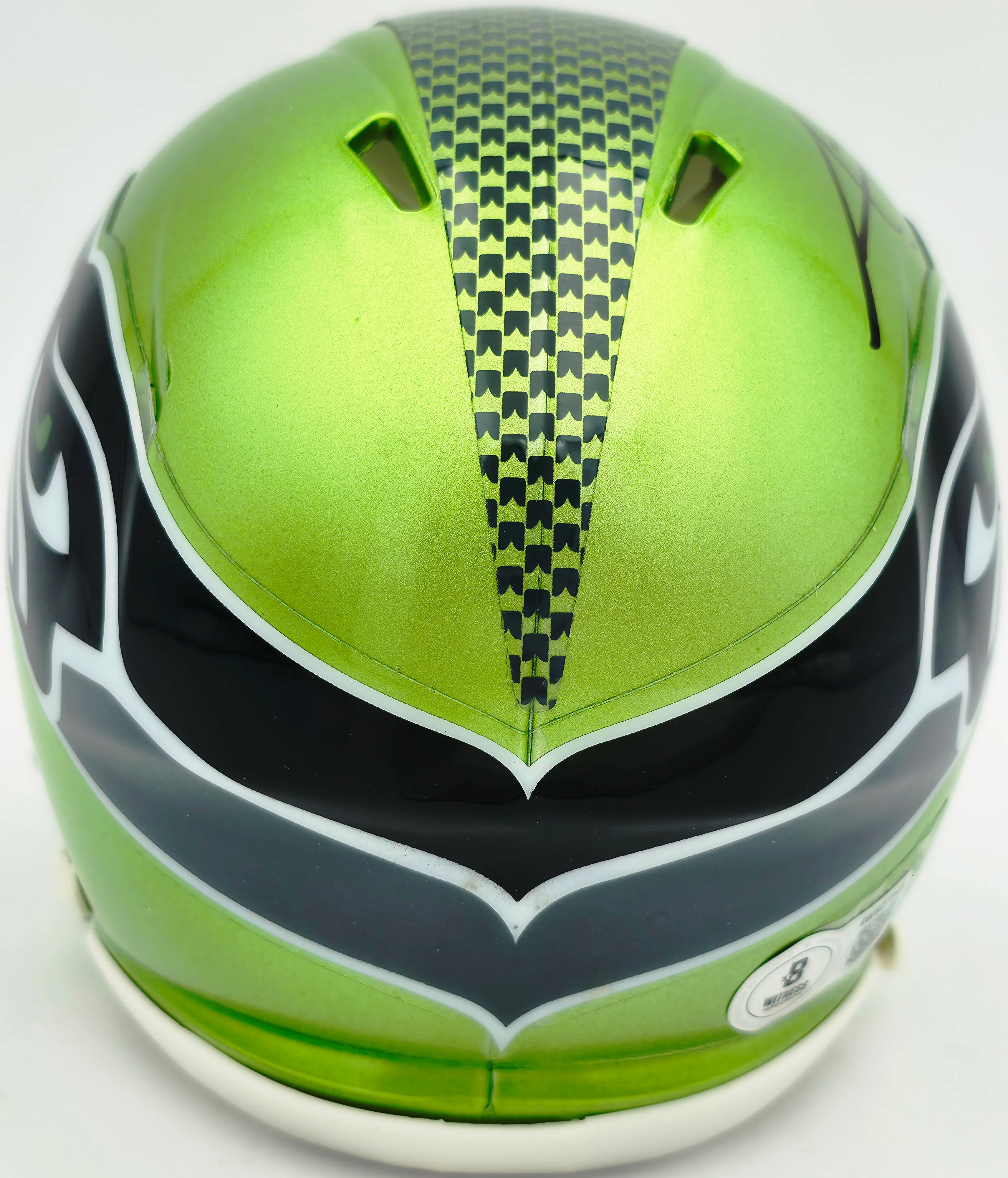 AJ Barner Autographed Seattle Seahawks Flash Green Speed Mini Helmet Beckett BAS Witness Stock #262487 - Image 5
