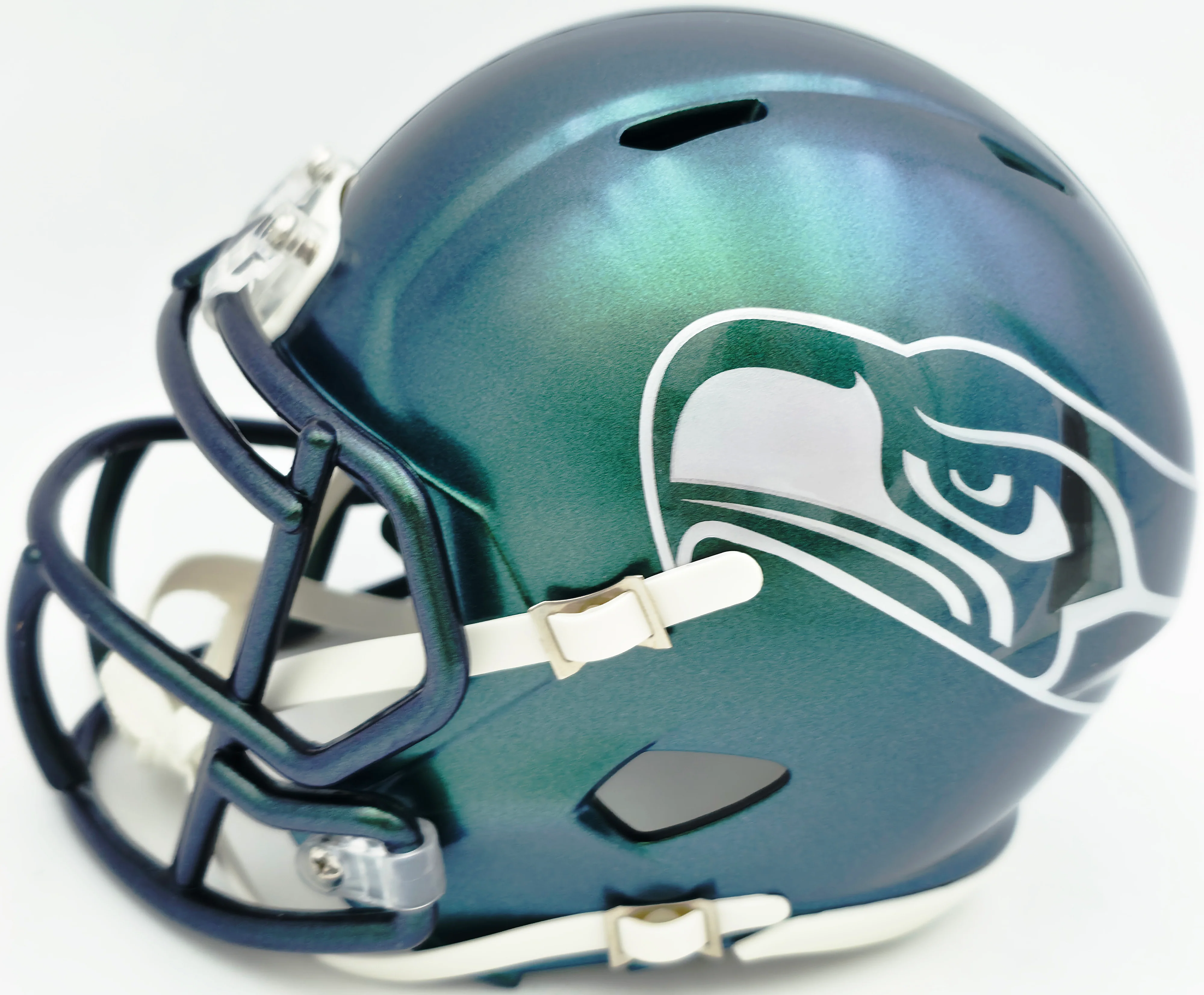 AJ Barner Autographed Seattle Seahawks Rivalries Speed Mini Helmet Beckett BAS Witness Stock #262484 - Image 4