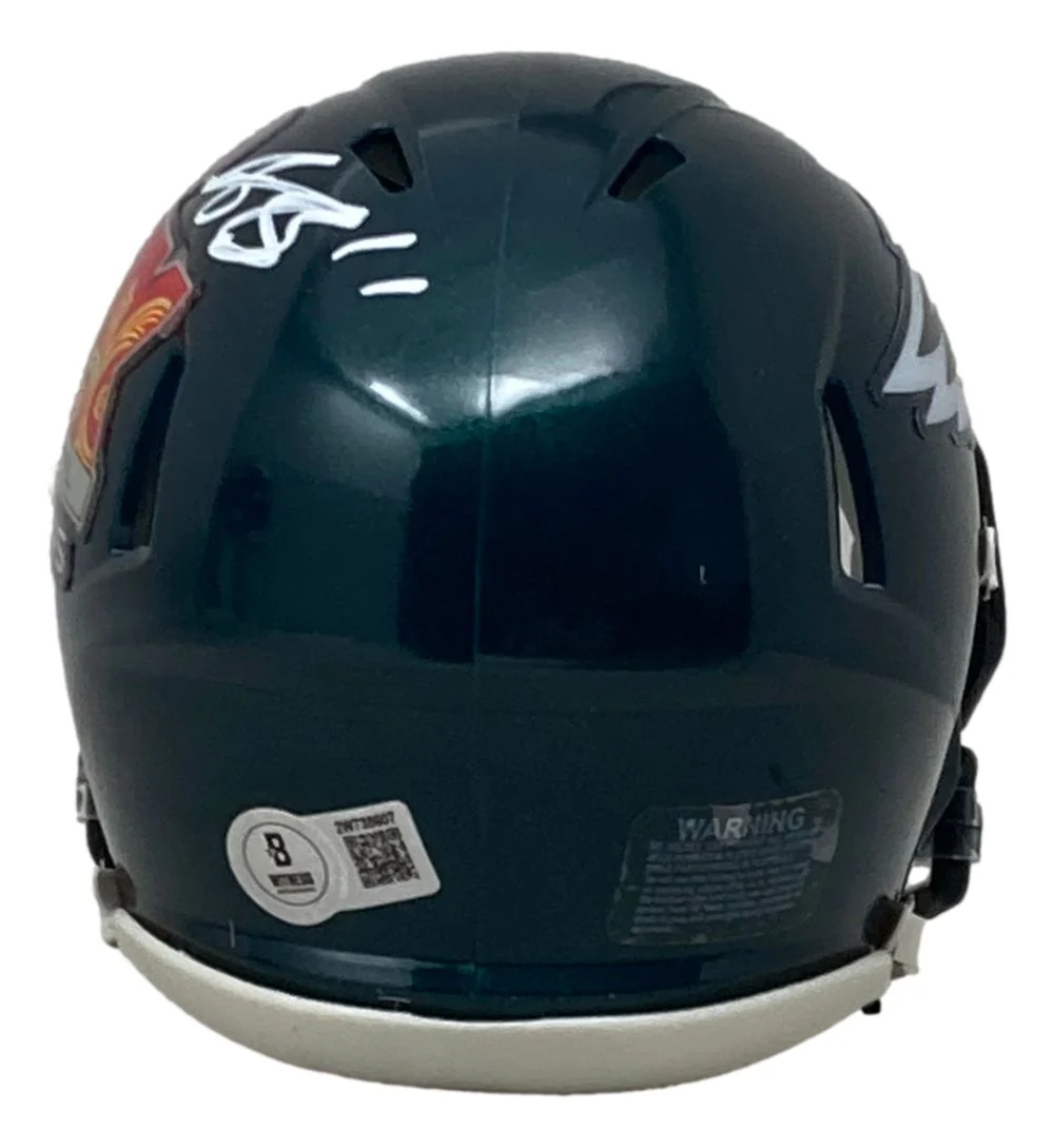 AJ Brown Signed Philadelphia Eagles Super Bowl 59 Mini Speed Helmet BAS - Image 2