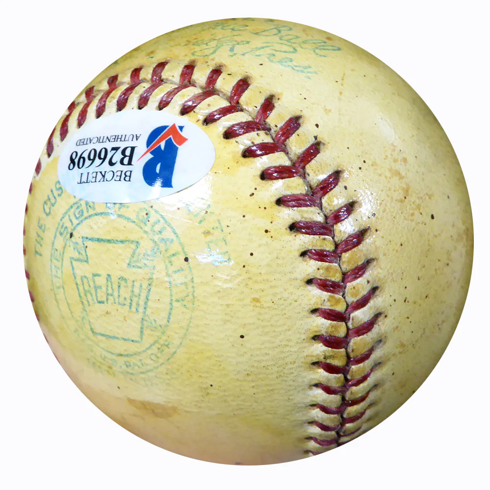 Al A.B. Hermann Autographed Official AL Harridge Baseball Boston Braves Vintage Beckett BAS #B26698 - Image 5