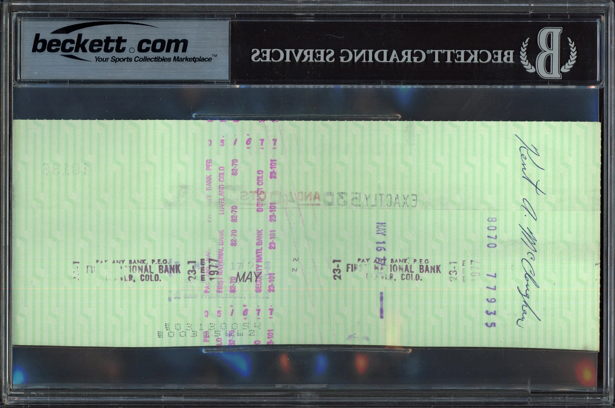 Al Davis Autographed Check Oakland Raiders Owner Auto Grade Gem Mint 10 Beckett BAS #15498744 - Image 2
