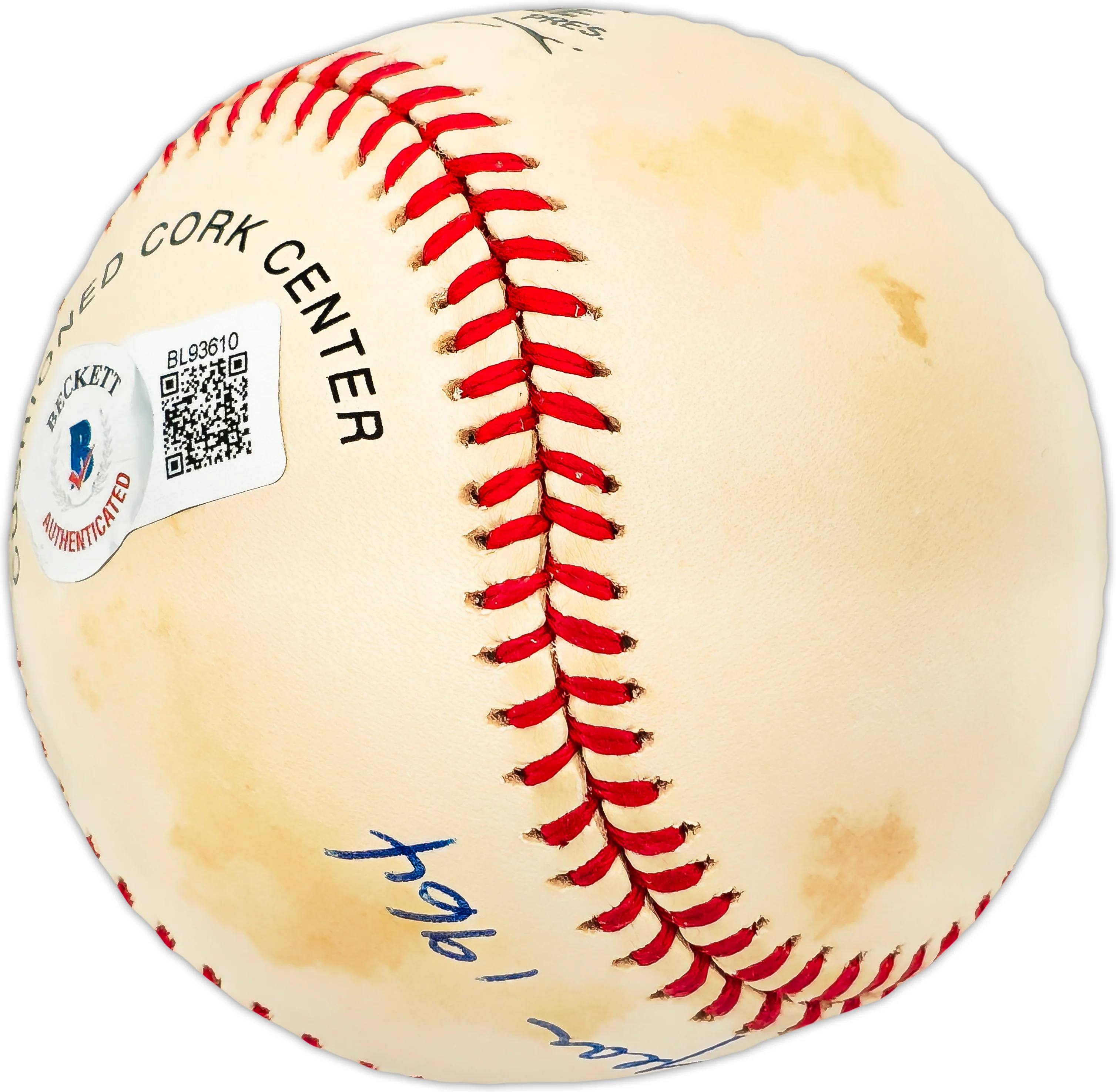 Al McBean Autographed Official NL Baseball Pittsburgh Pirates "Fireman of the Year 1964" Beckett BAS QR #BL93610 - Image 4