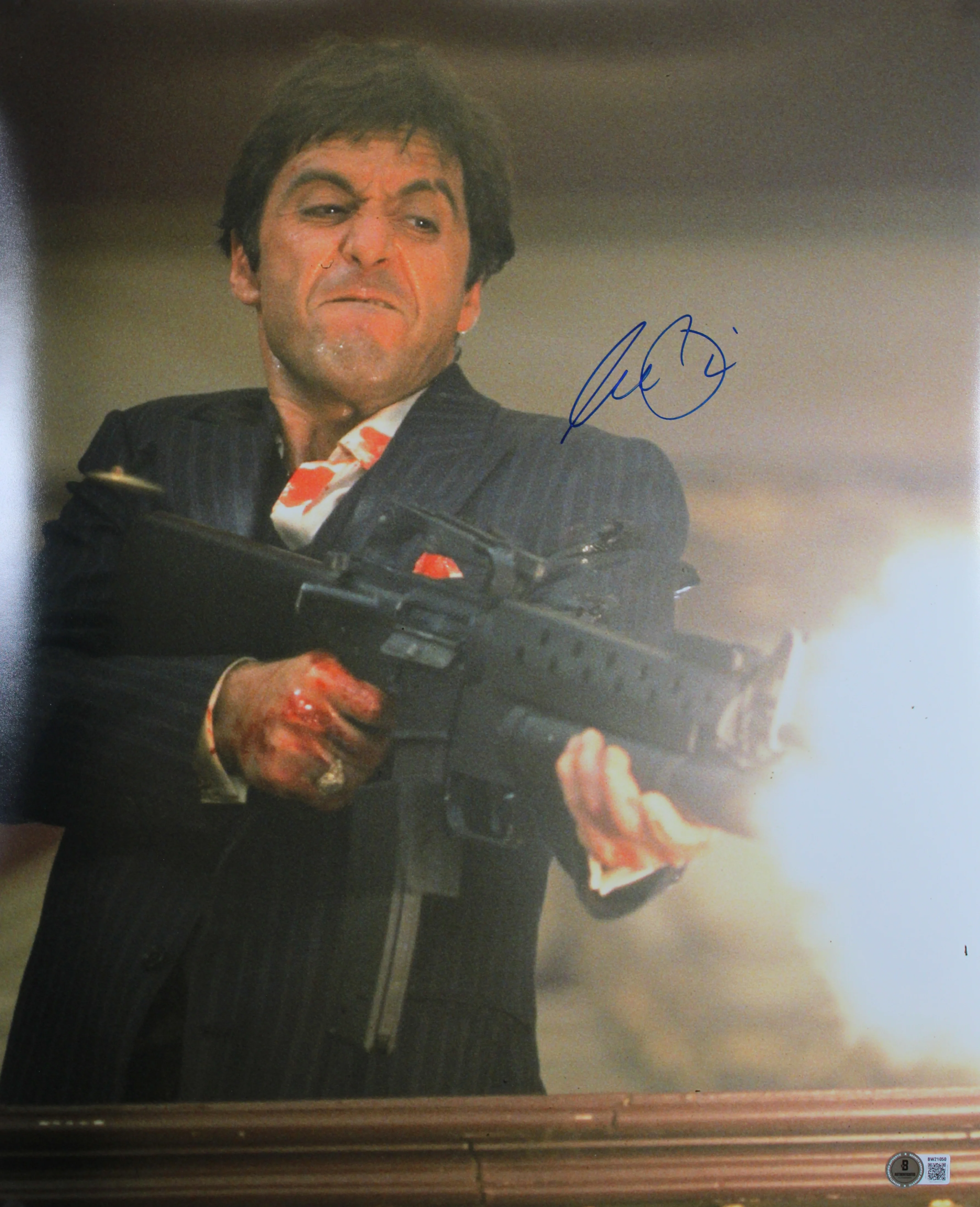 Al Pacino Scarface Authentic Signed 16x20 Vertical Shooting Photo BAS 1 - Image 2