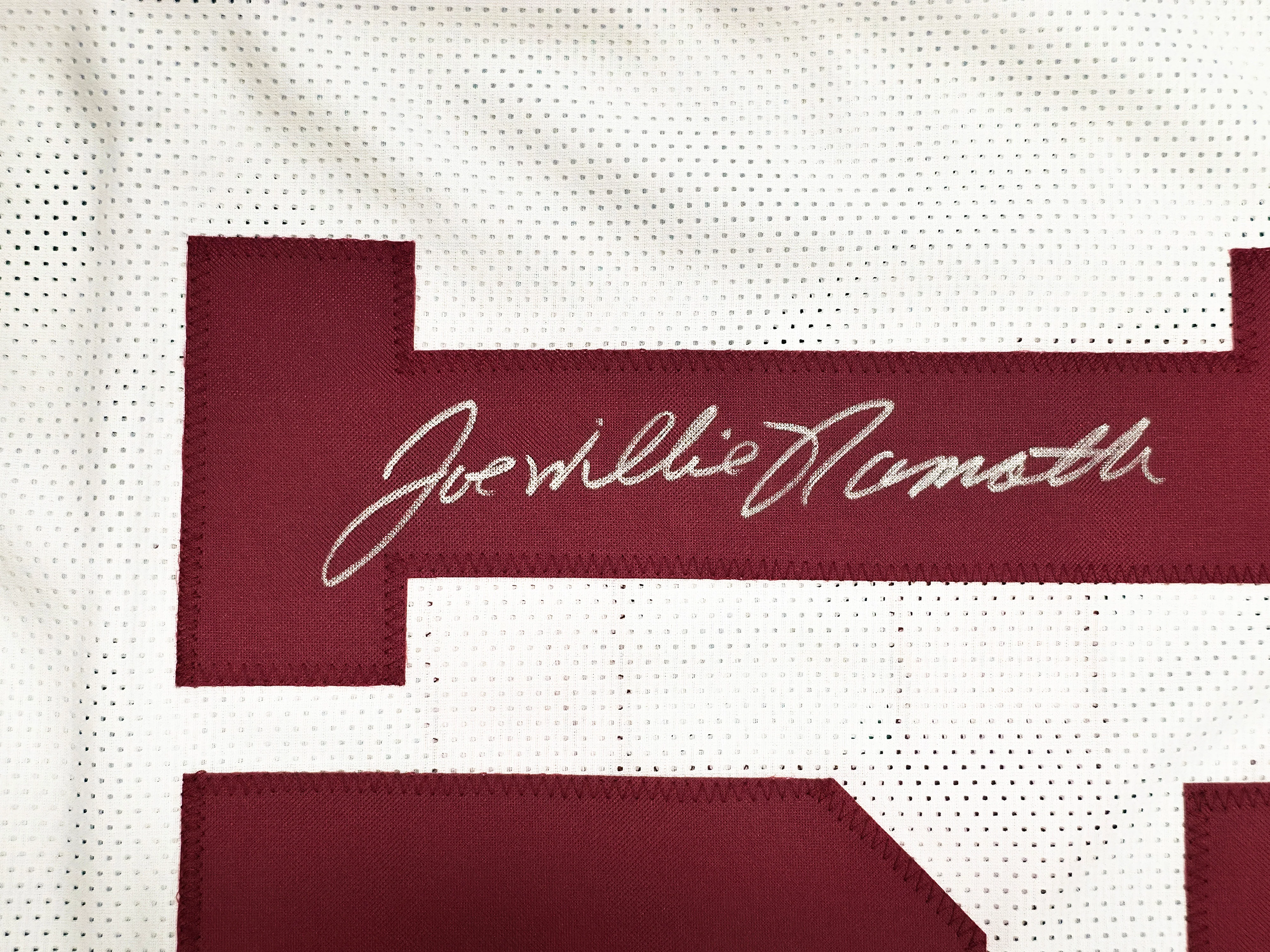 Alabama Crimson Tide Joe Namath Autographed White Jersey "Willie" PSA/DNA Stock #243279 - Image 4