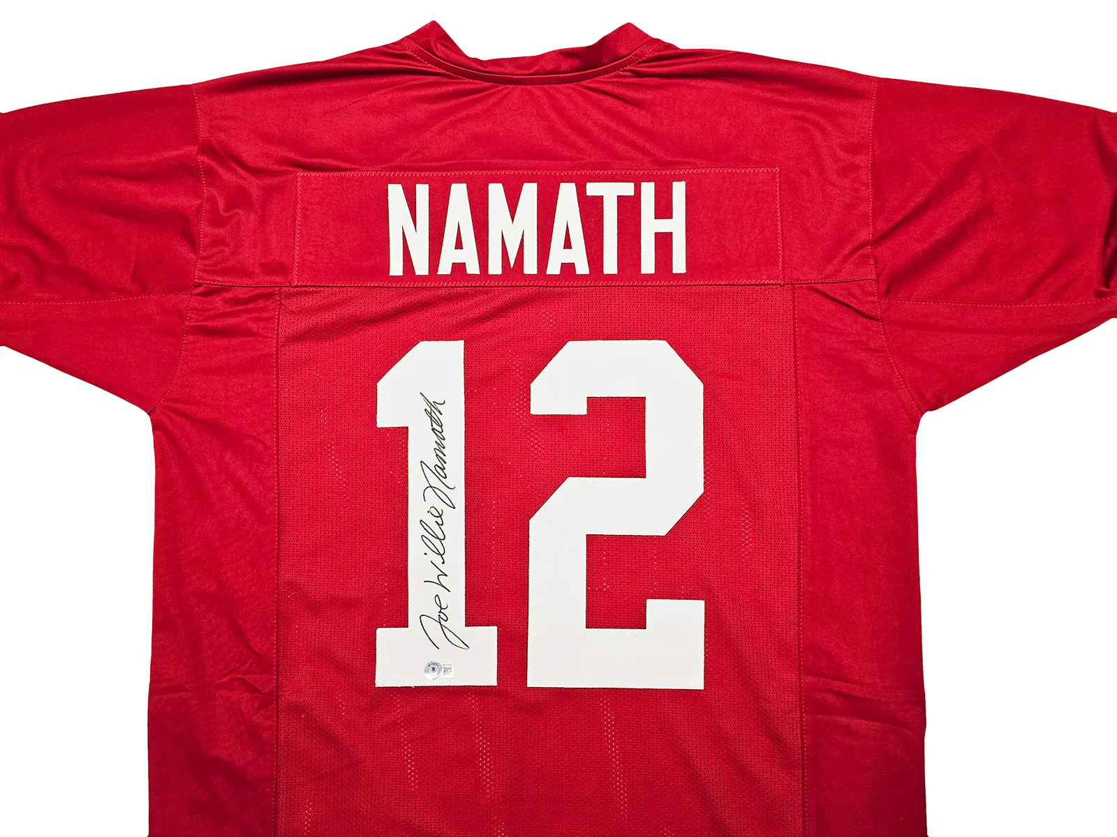 Alabama Crimson Tide Joe Willie Namath Autographed Crimson Jersey Full Name Beckett BAS Witness Stock #212601 - Image 3