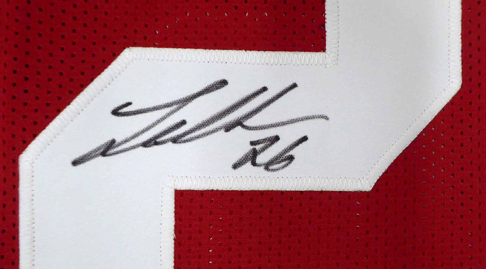 Alabama Crimson Tide Landon Collins Autographed Red Jersey Beckett BAS Stock #160991 - Image 3