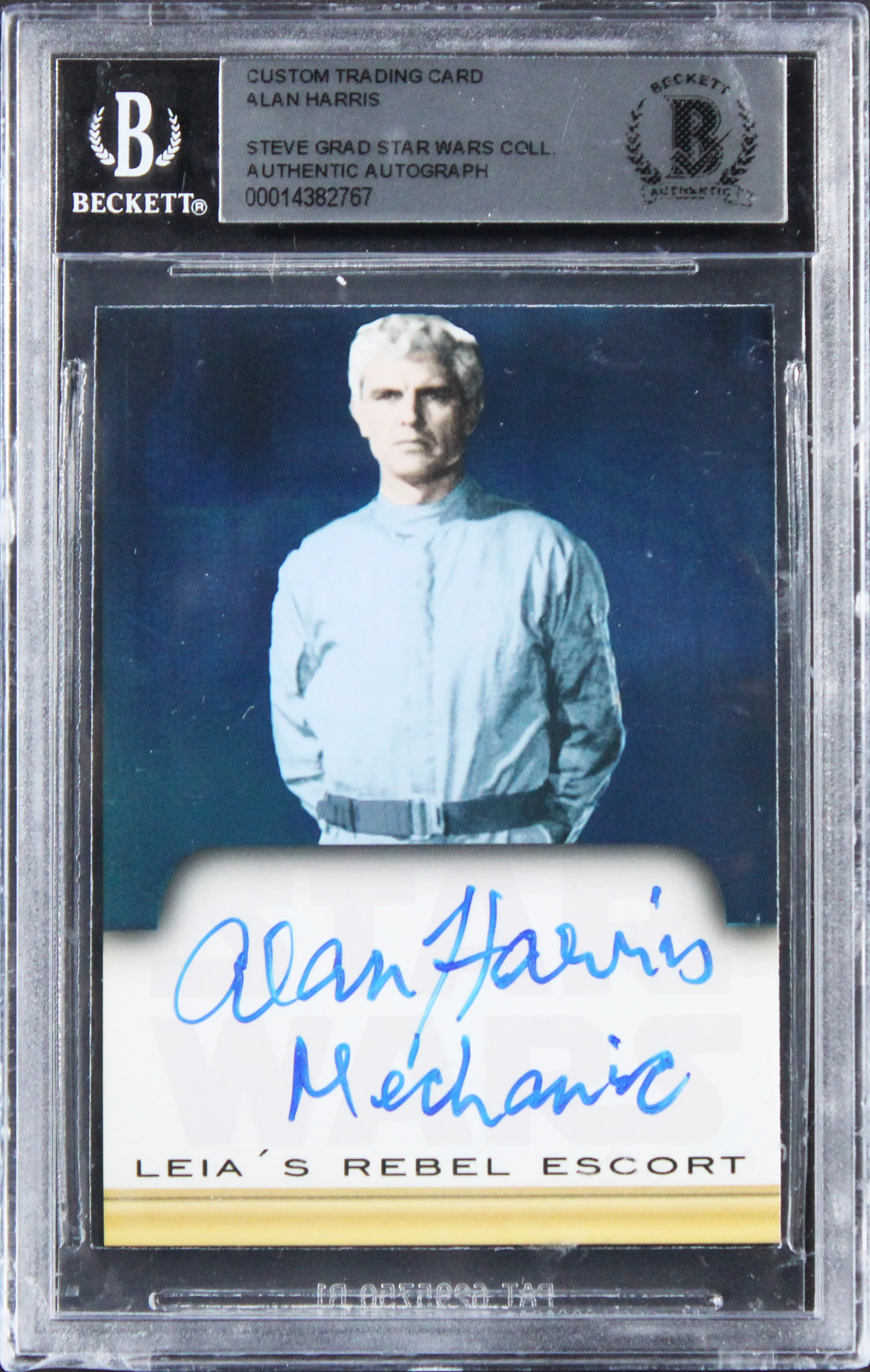 Alan Harris Star Wars "Mechanic" Signed Custom Trading Card BAS Slabbed - Image 2