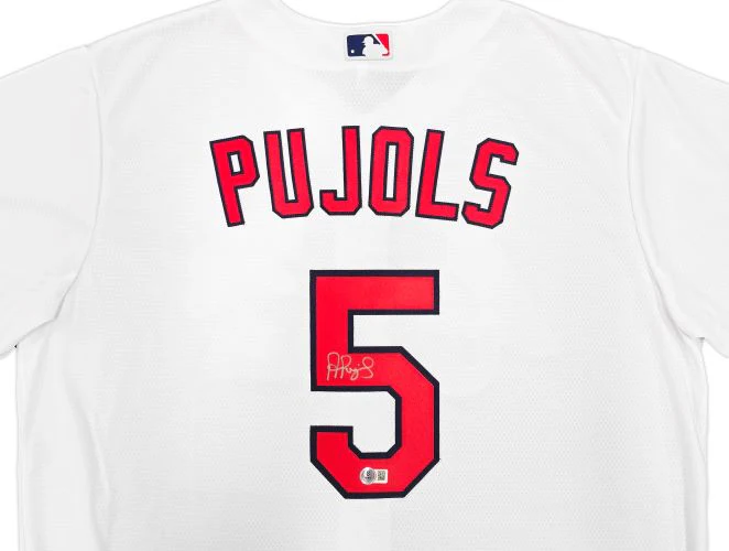 Albert Pujols Signed St. Louis Cardinals White Nike Replica Jersey BAS - Image 2