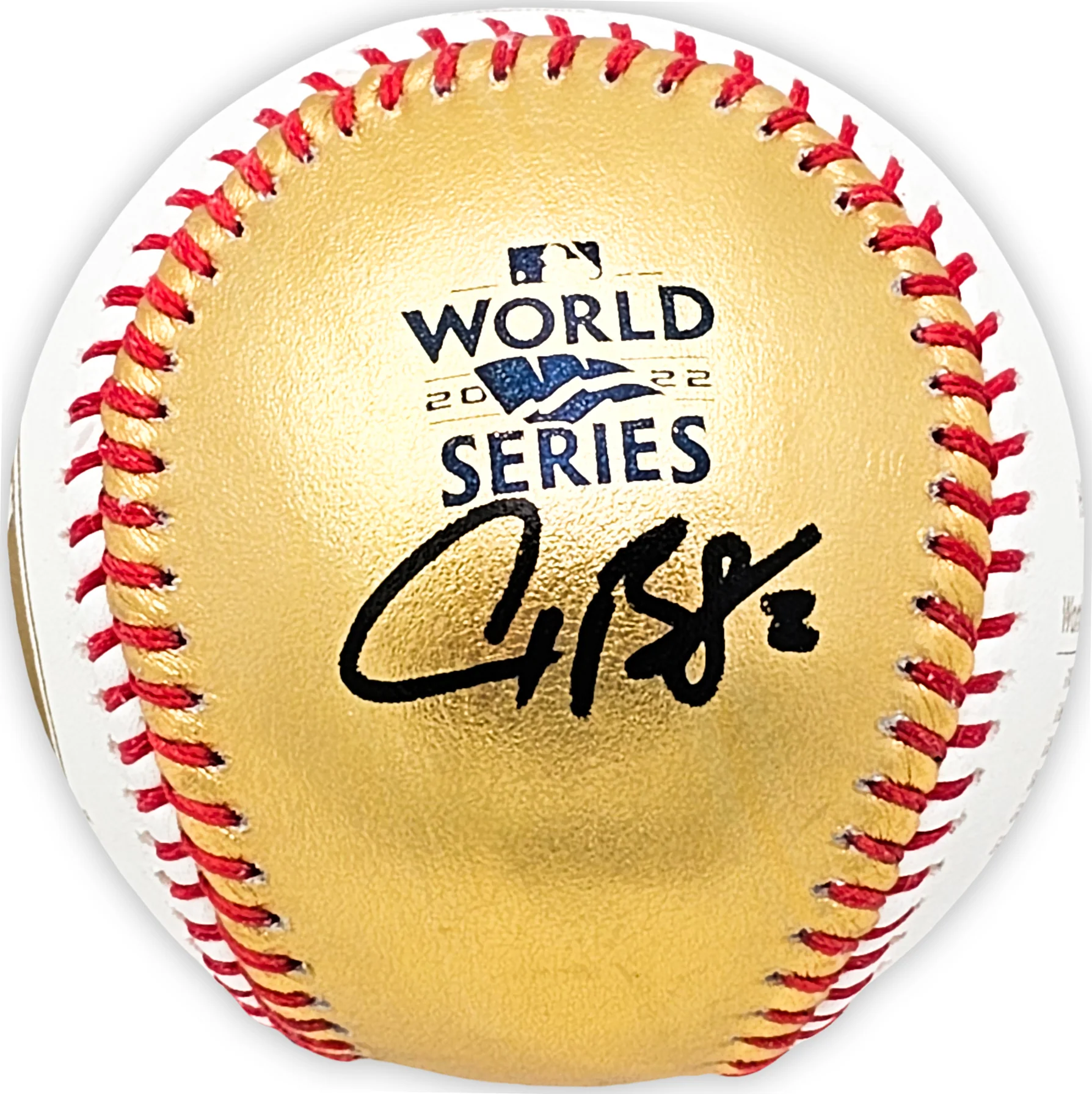 Alex Bregman Autographed Official 2022 Gold World Series Gold MLB Baseball Houston Astros Beckett BAS Witness Stock #215394 - Image 2