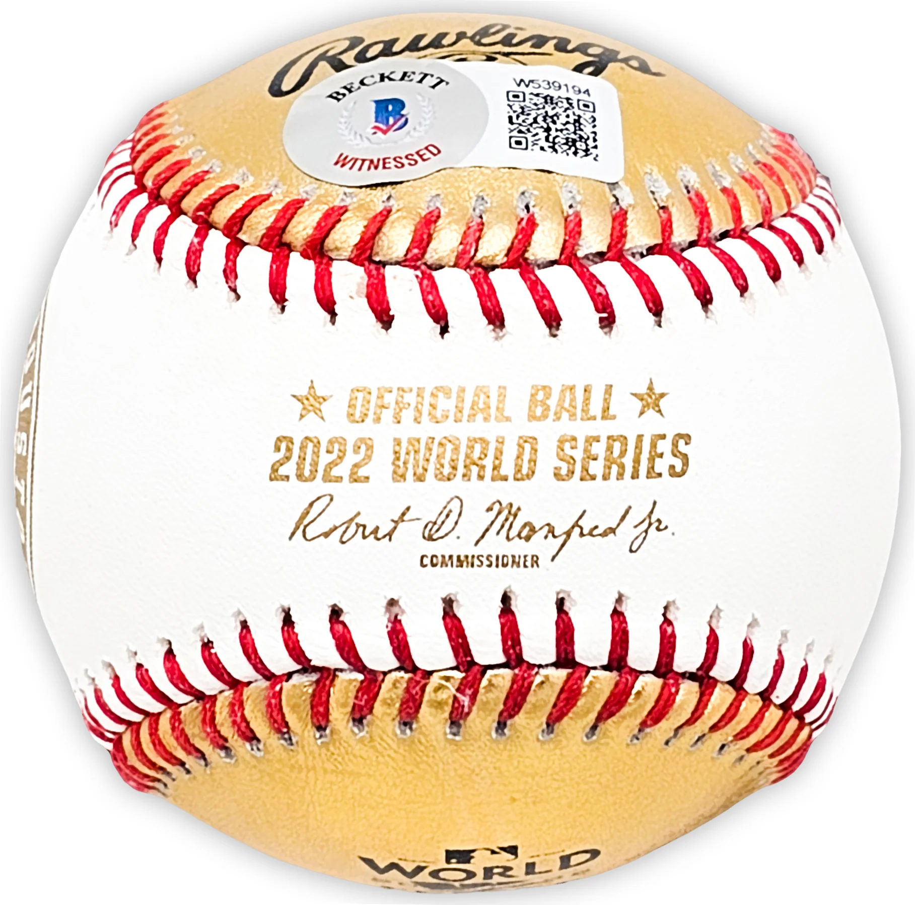 Alex Bregman Autographed Official 2022 Gold World Series Gold MLB Baseball Houston Astros Beckett BAS Witness Stock #215394 - Image 3