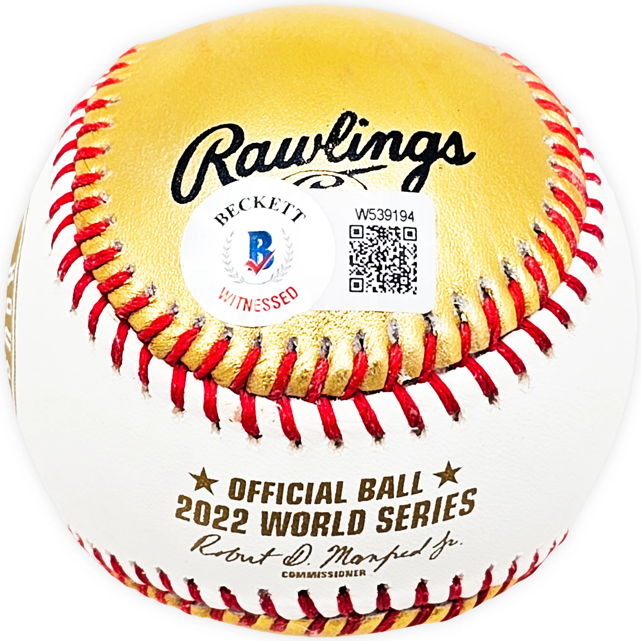 Alex Bregman Autographed Official 2022 Gold World Series Gold MLB Baseball Houston Astros Beckett BAS Witness Stock #215394 - Image 4