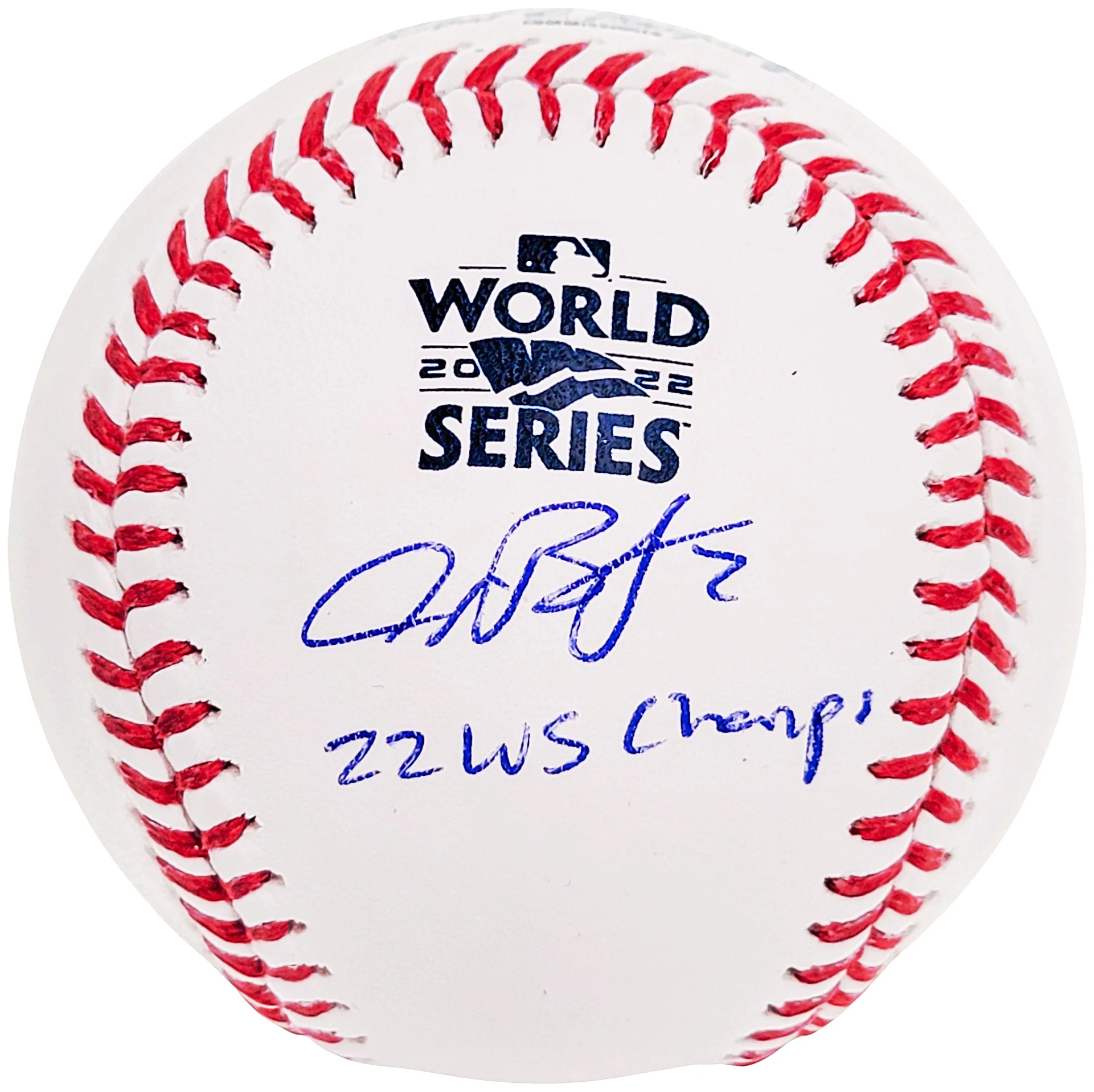 Alex Bregman Autographed Official 2022 World Series Logo MLB Baseball Houston Astros "22 WS Champs" Beckett BAS Witness Stock #210126 - Image 2