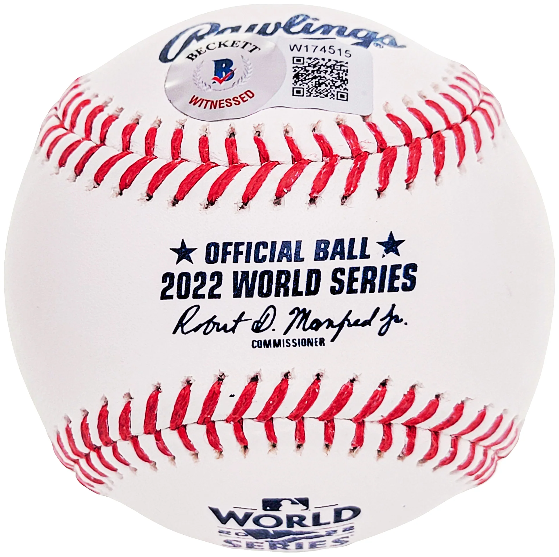 Alex Bregman Autographed Official 2022 World Series Logo MLB Baseball Houston Astros "22 WS Champs" Beckett BAS Witness Stock #210126 - Image 3