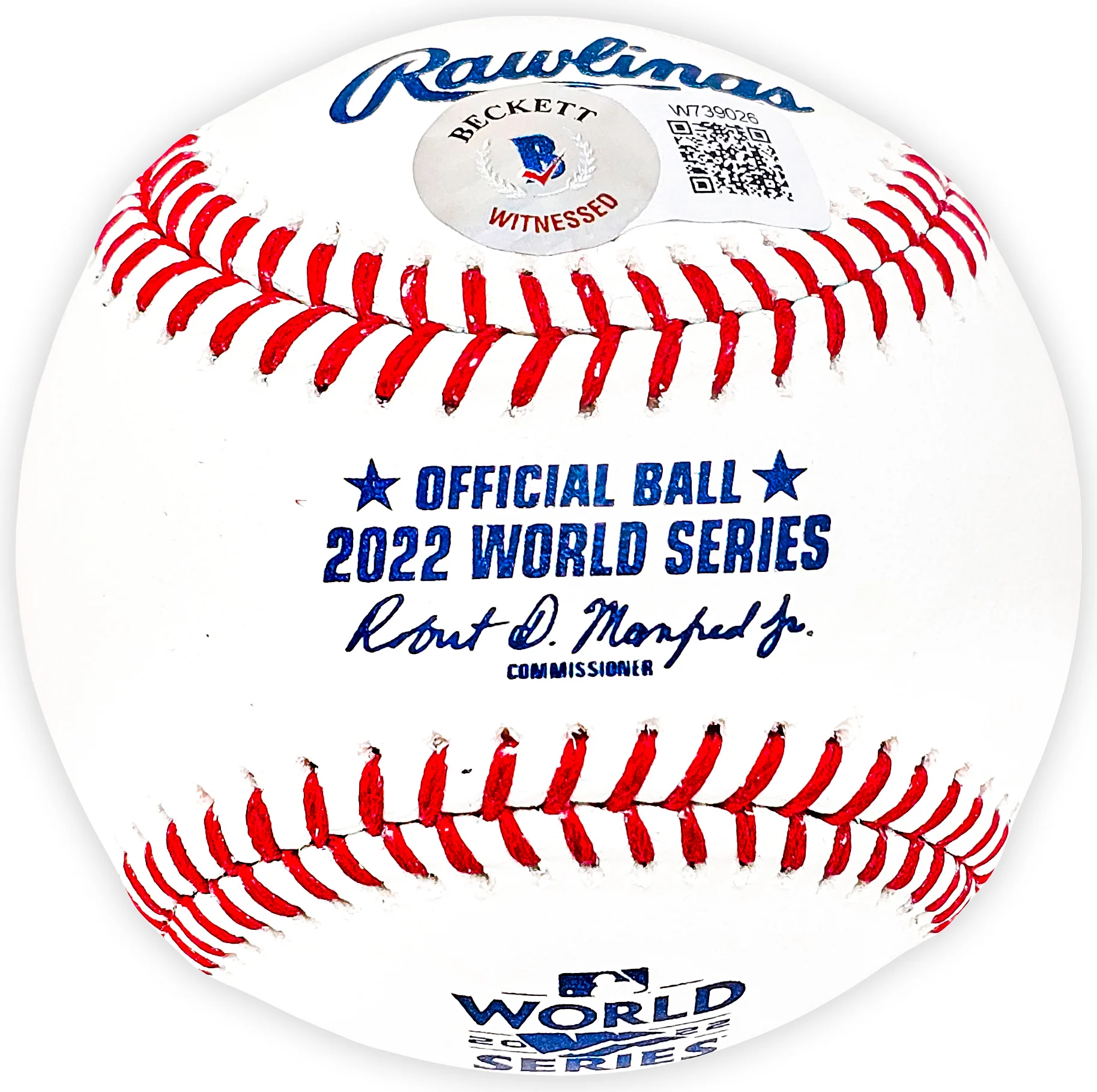 Alex Bregman Autographed Official 2022 World Series Logo MLB Baseball Houston Astros Beckett BAS Witness Stock #220507 - Image 2
