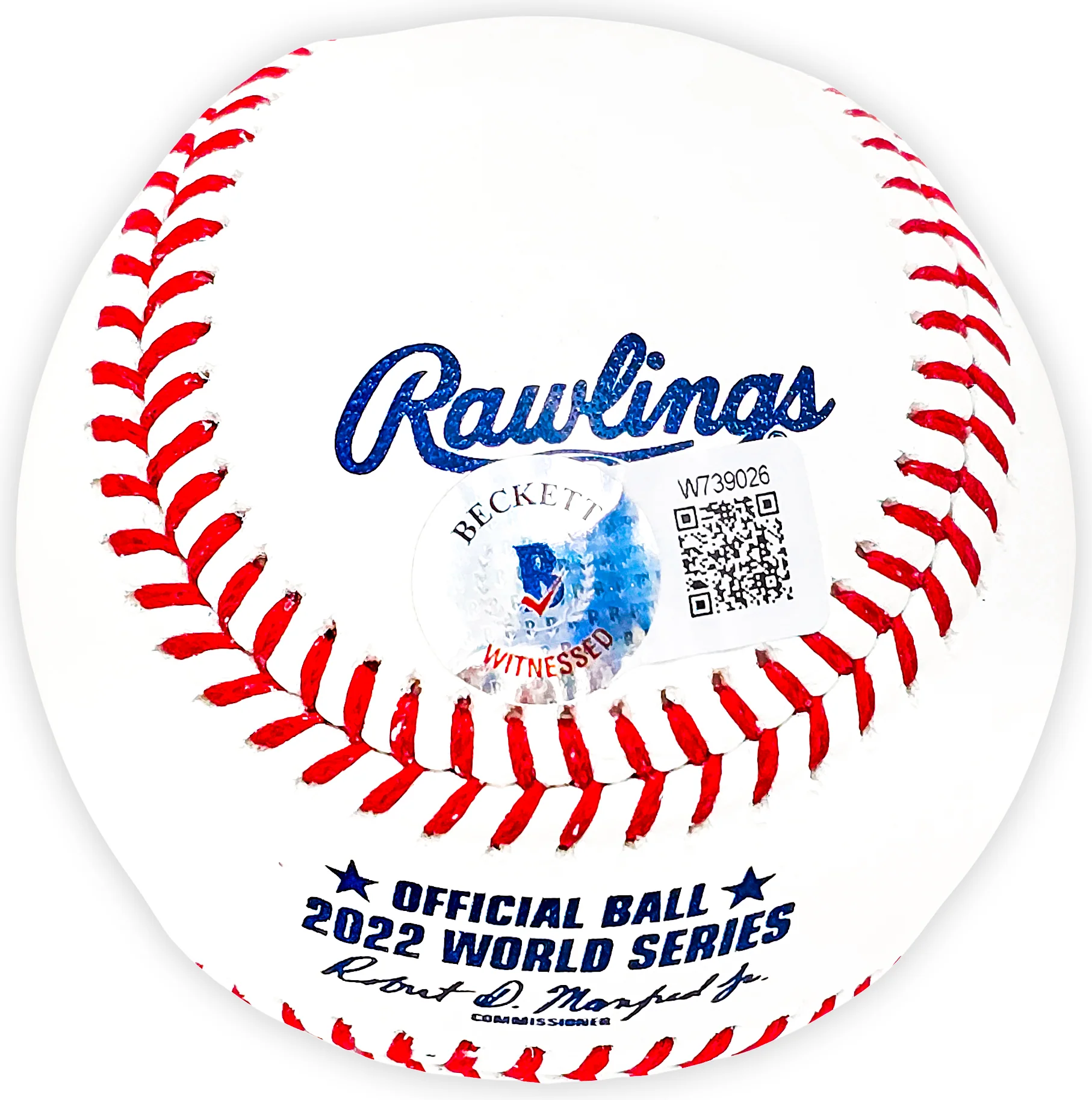 Alex Bregman Autographed Official 2022 World Series Logo MLB Baseball Houston Astros Beckett BAS Witness Stock #220507 - Image 3