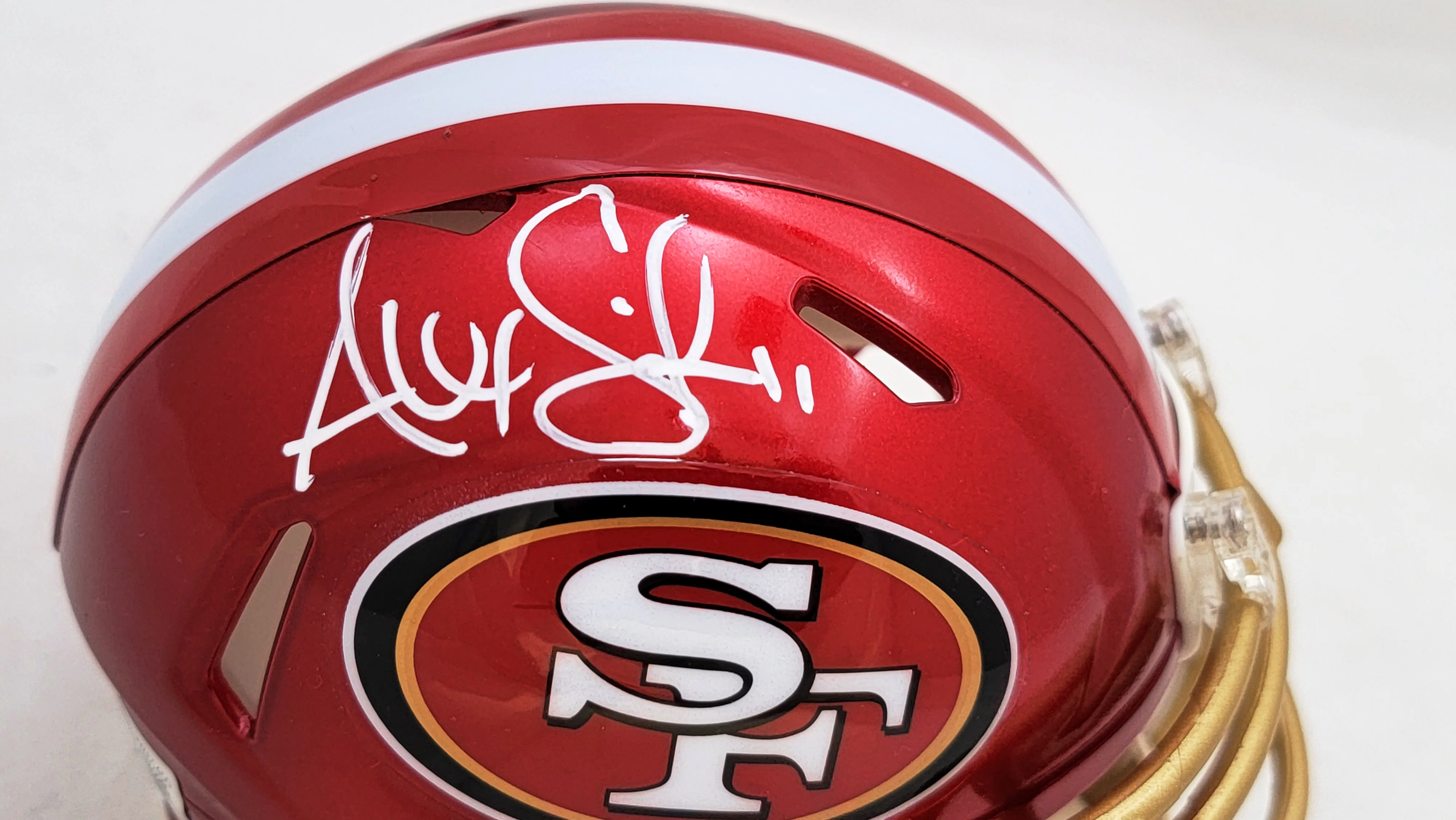 Alex Smith Autographed San Francisco 49ers Flash Red Speed Mini Helmet Beckett BAS Witness Stock #208230 - Image 2