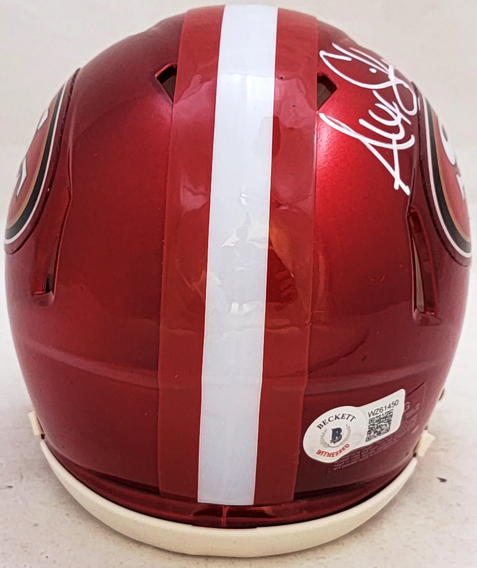 Alex Smith Autographed San Francisco 49ers Flash Red Speed Mini Helmet Beckett BAS Witness Stock #208230 - Image 3
