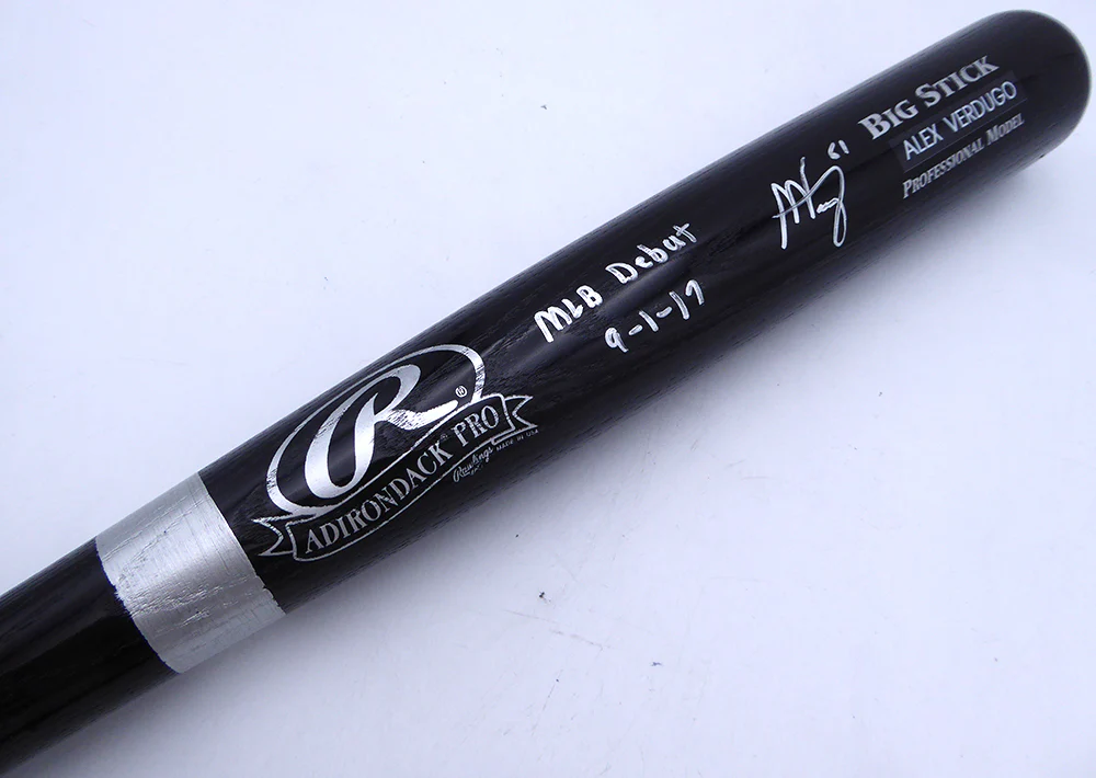 Alex Verdugo Autographed Rawlings Bat Boston Red Sox, New York Yankees "MLB Debut 9-1-17" Beckett BAS #L11596