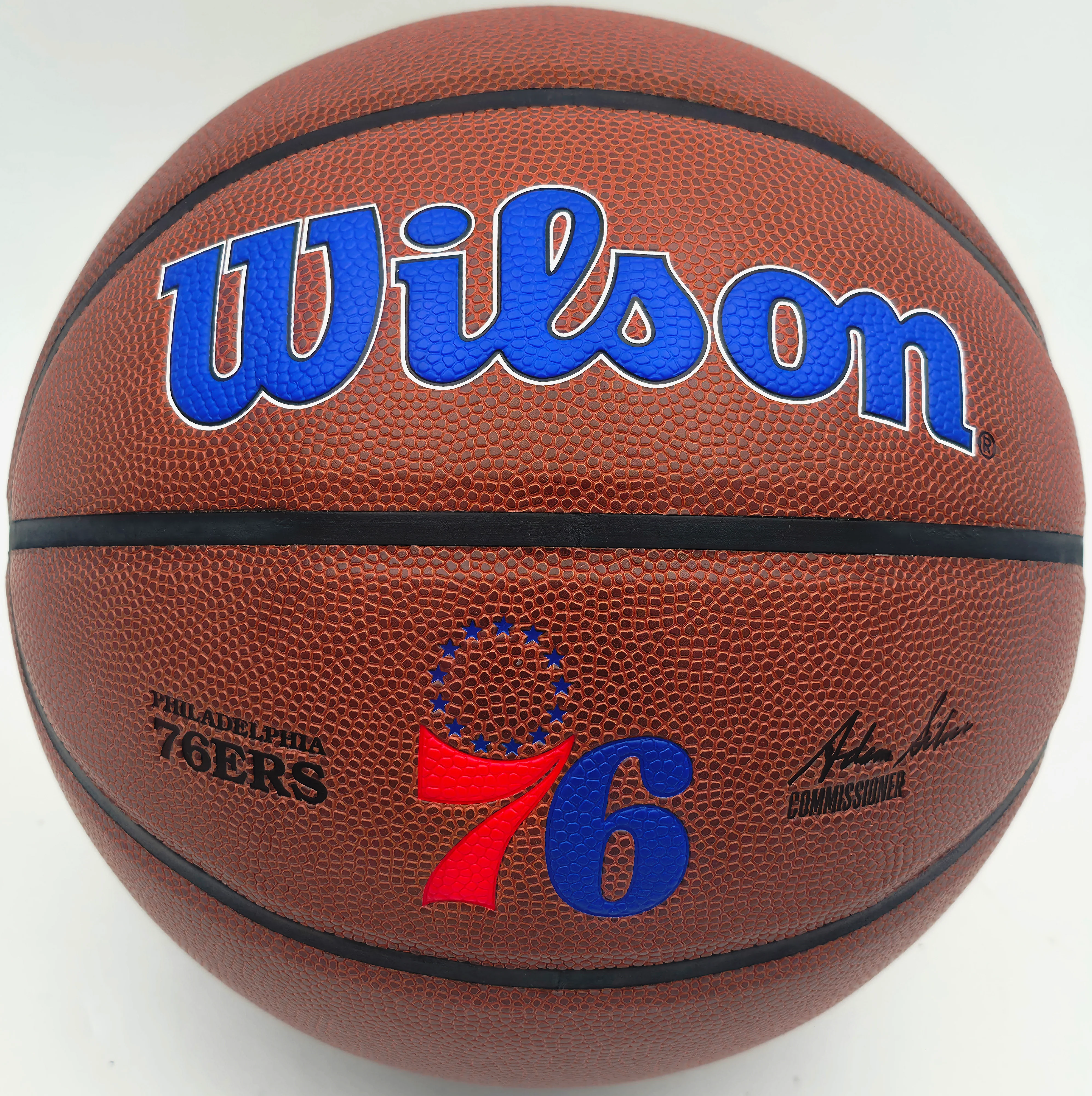 Allen Iverson Autographed Composite Leather Basketball Philadelphia 76ers Logo Beckett BAS Witness #3W343160 - Image 3