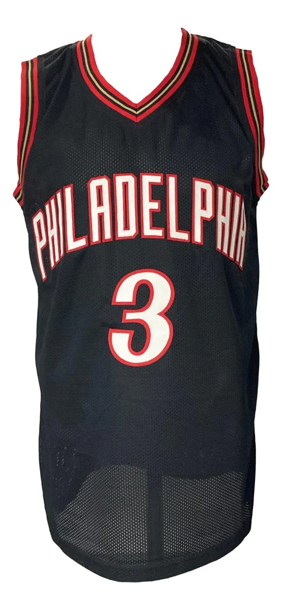Allen Iverson Signed Custom Black Pro-Style Basketball Jersey JSA ITP - Image 3