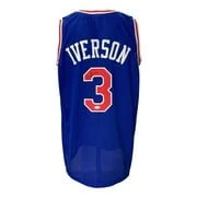 Allen Iverson Signed Custom Blue Pro-Style Basketball Jersey JSA ITP - Image 5