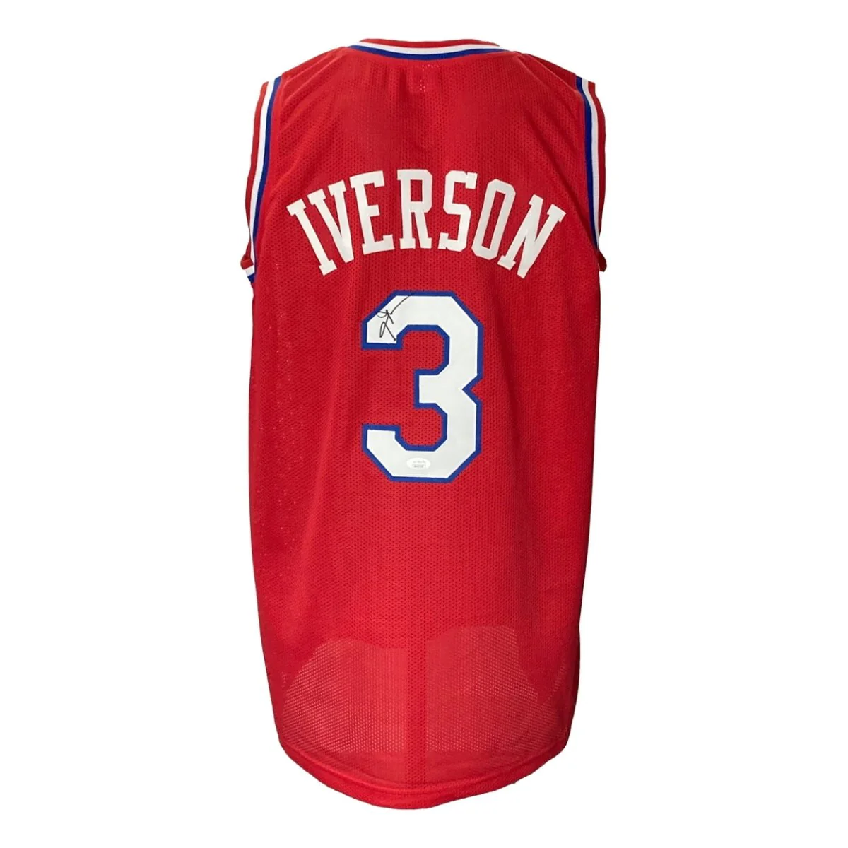 Allen Iverson Signed Custom Red Pro-Style Basketball Jersey JSA ITP - Image 6