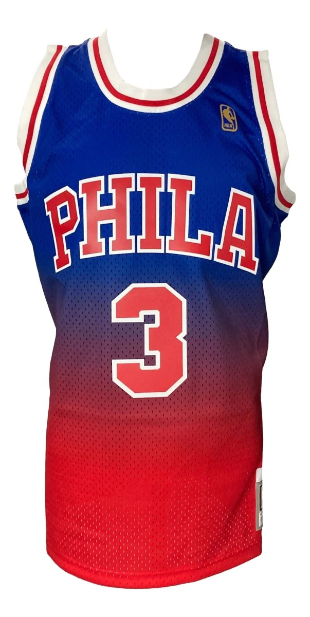 Allen Iverson Signed Philadelphia 76ers 1996-97 M&N HWC Swingman Jersey JSA ITP - Image 3