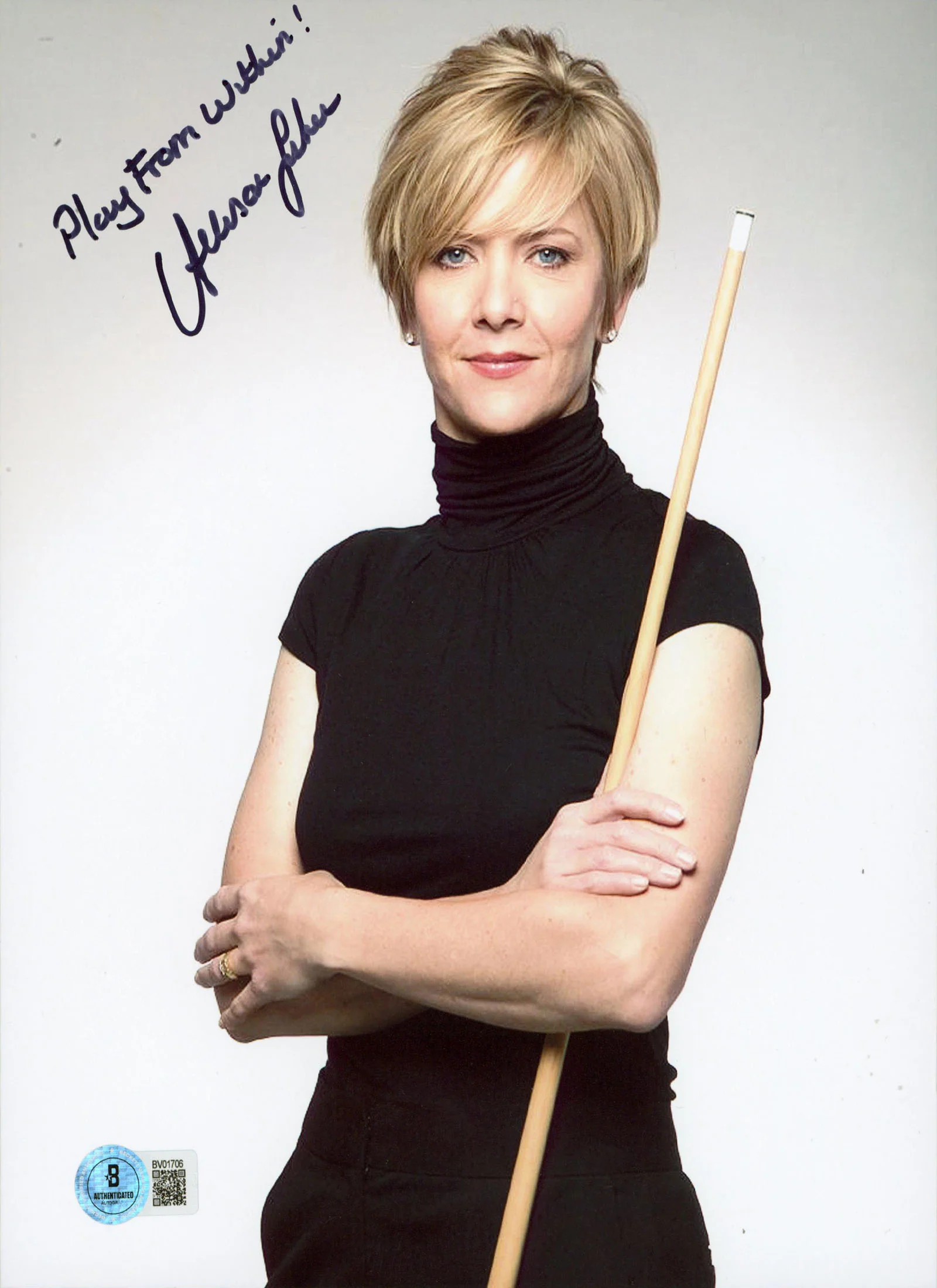 Allison Fisher "Play From Within!" Authentic Signed 8x10 Vertical Photo BAS 2