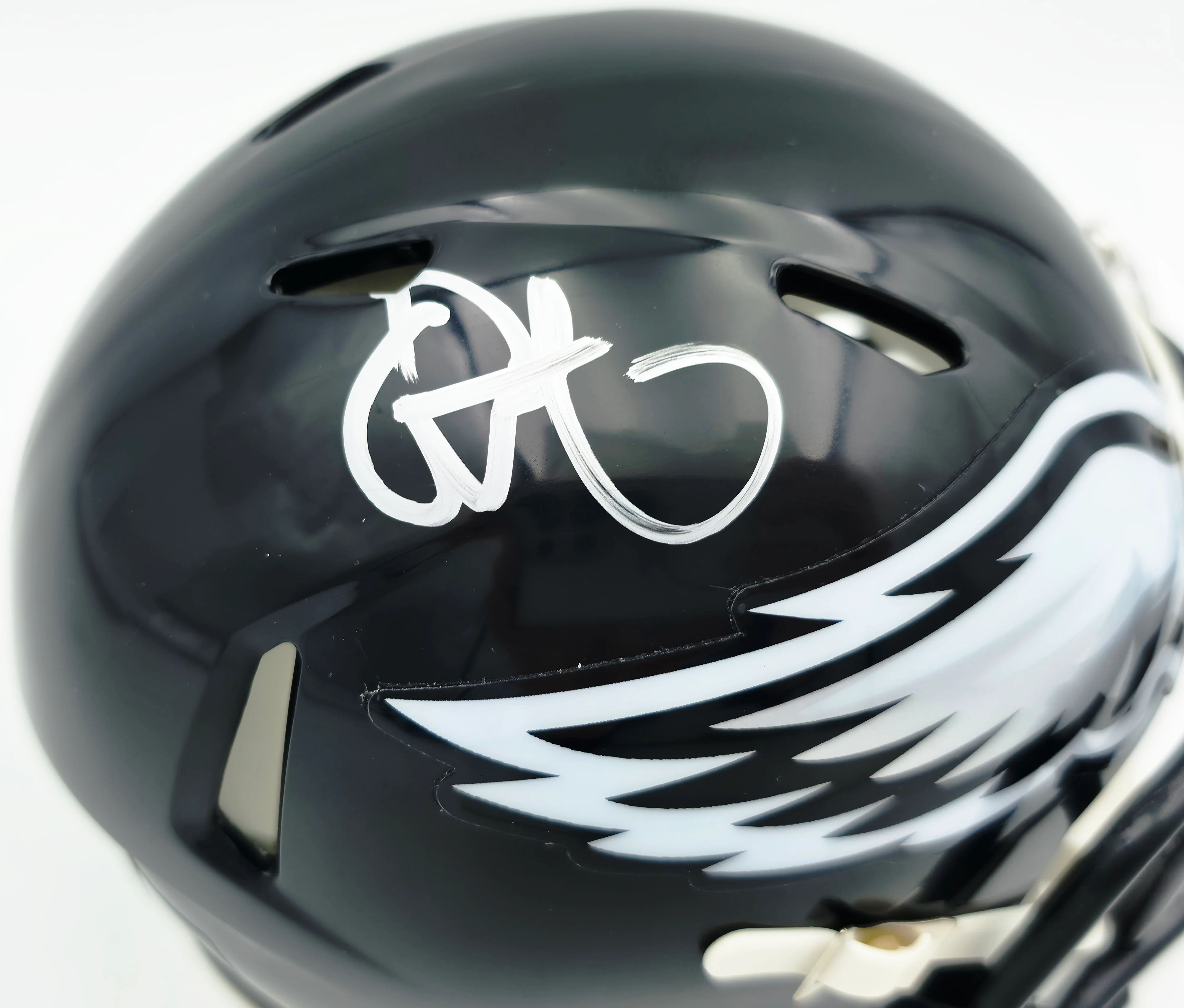 Alshon Jeffery Autographed Philadelphia Eagles Black 2022 Alternate Speed Mini Helmet Beckett BAS QR Stock #261888 - Image 2