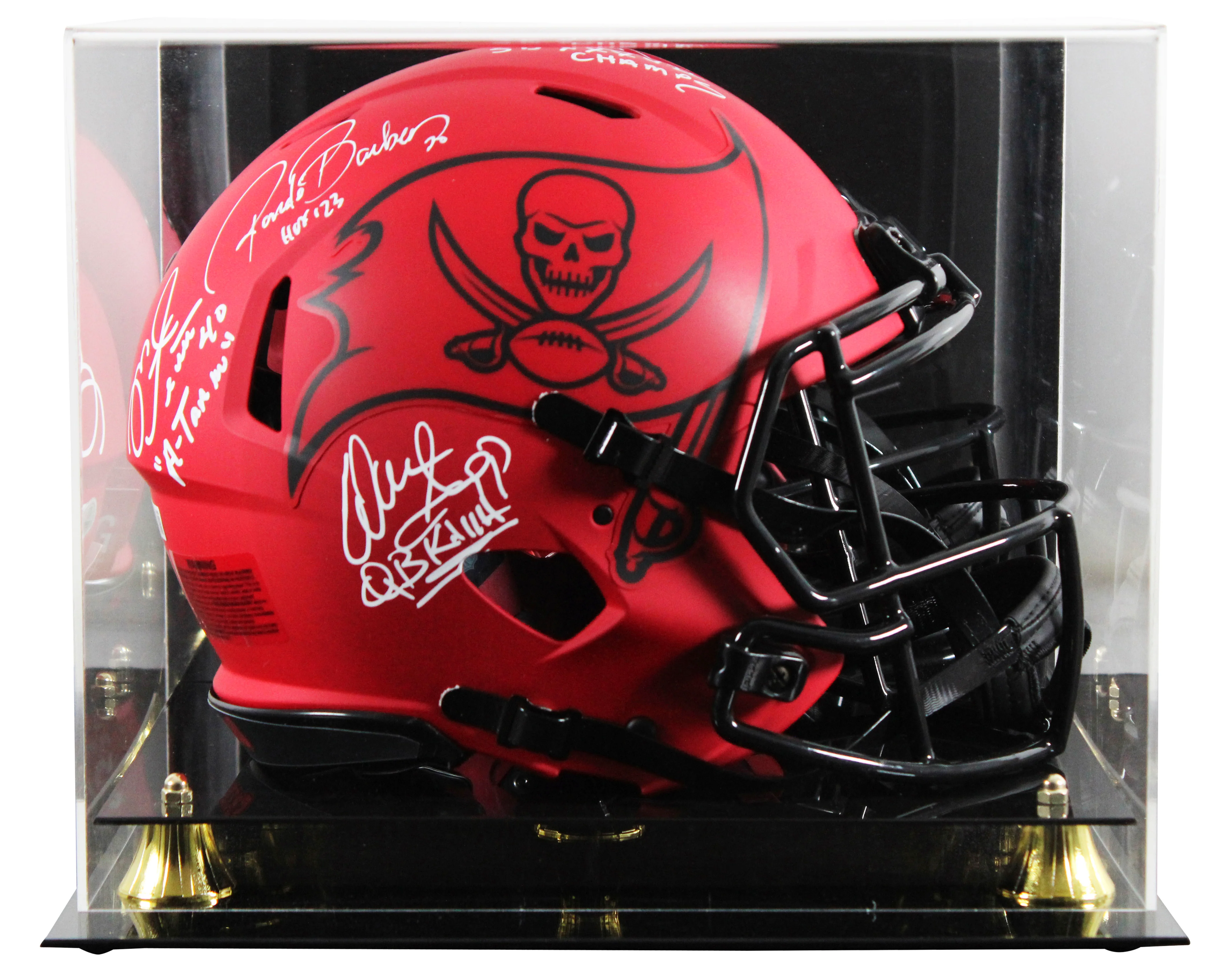 Alstott, Barber, Sapp & Brooks Signed Rave F/S Speed Proline Helmet W/ Case BAS - Image 2