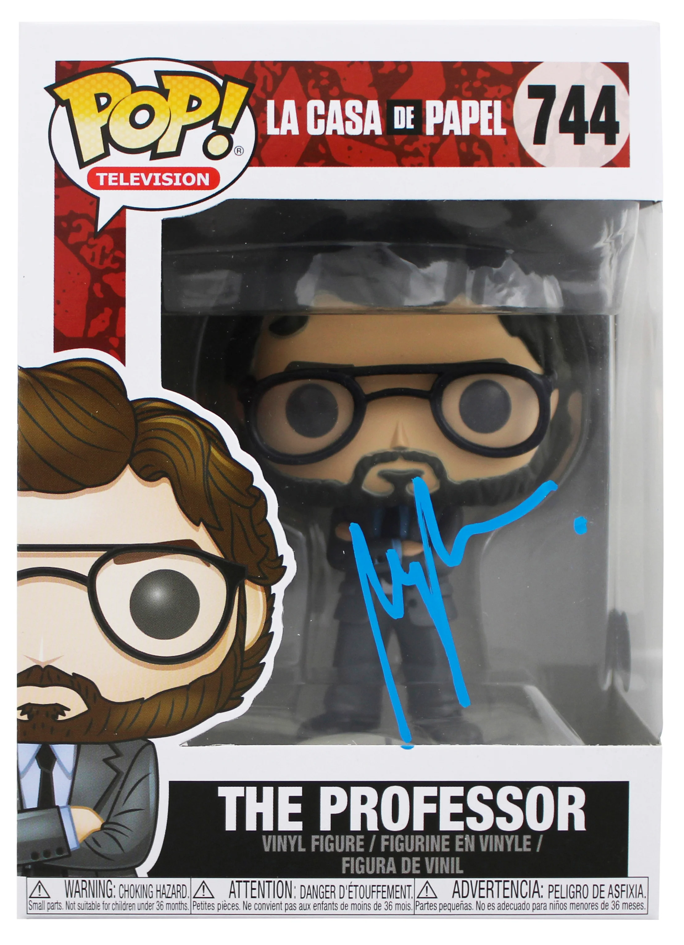 Alvaro Morte Signed The Professor #744 Funko Pop Vinyl Figure BAS #BU55076 - Image 2