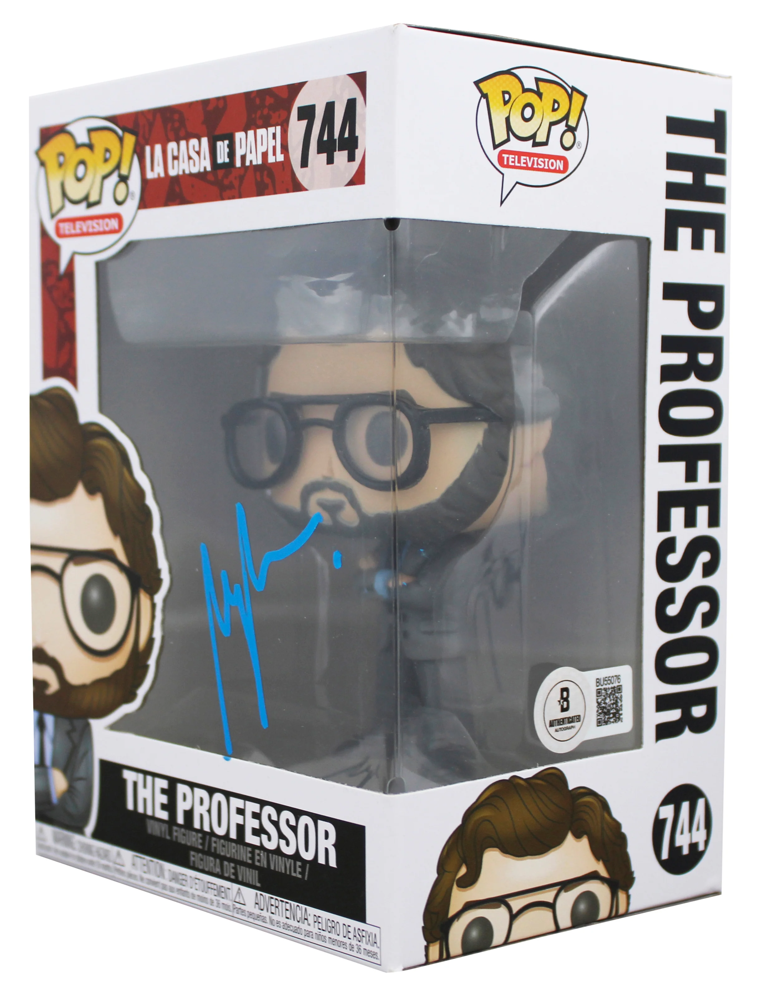 Alvaro Morte Signed The Professor #744 Funko Pop Vinyl Figure BAS #BU55076 - Image 3