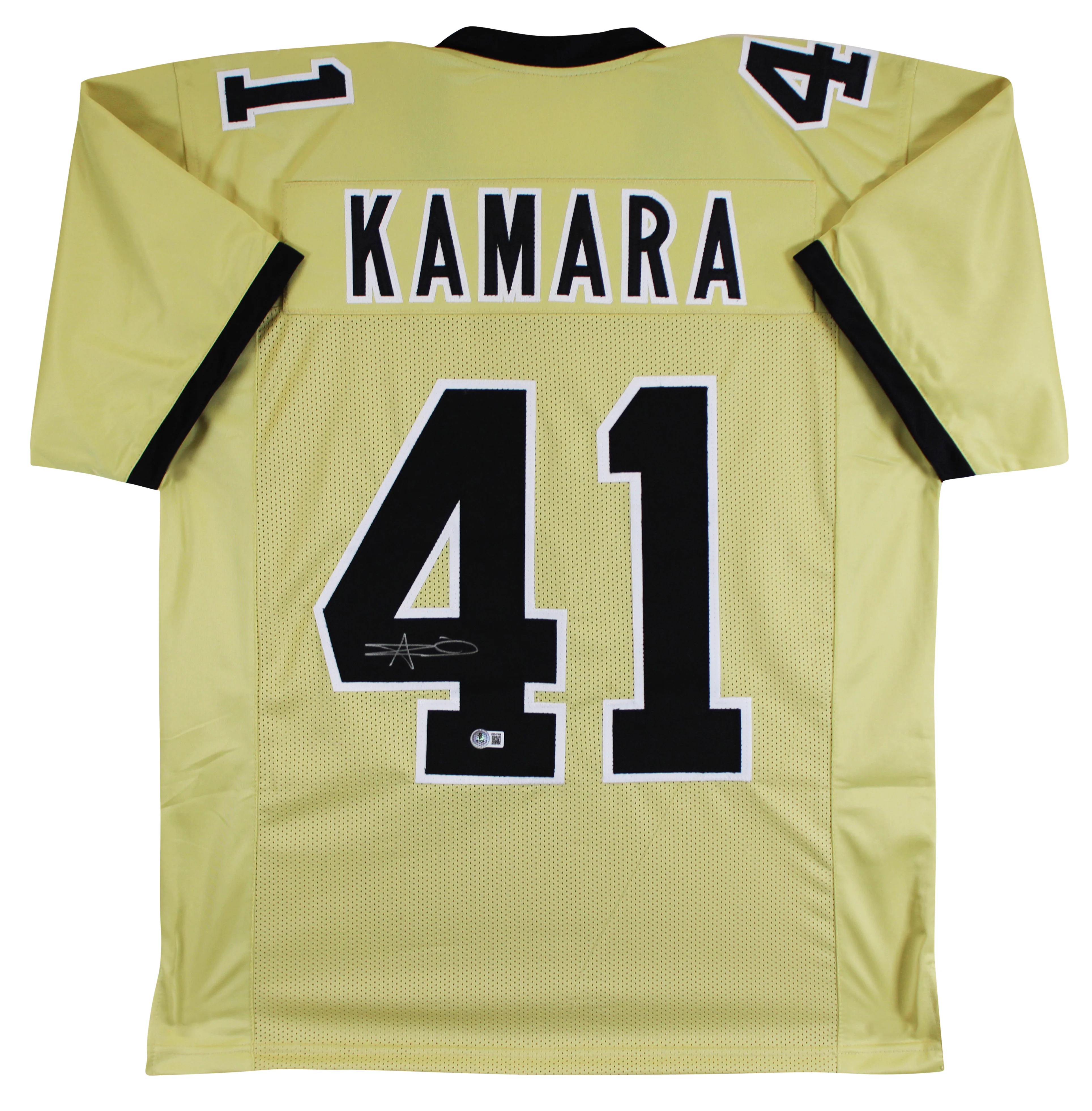Alvin Kamara Authentic Signed Gold Alternate Pro Style Jersey BAS Witnessed - Image 2