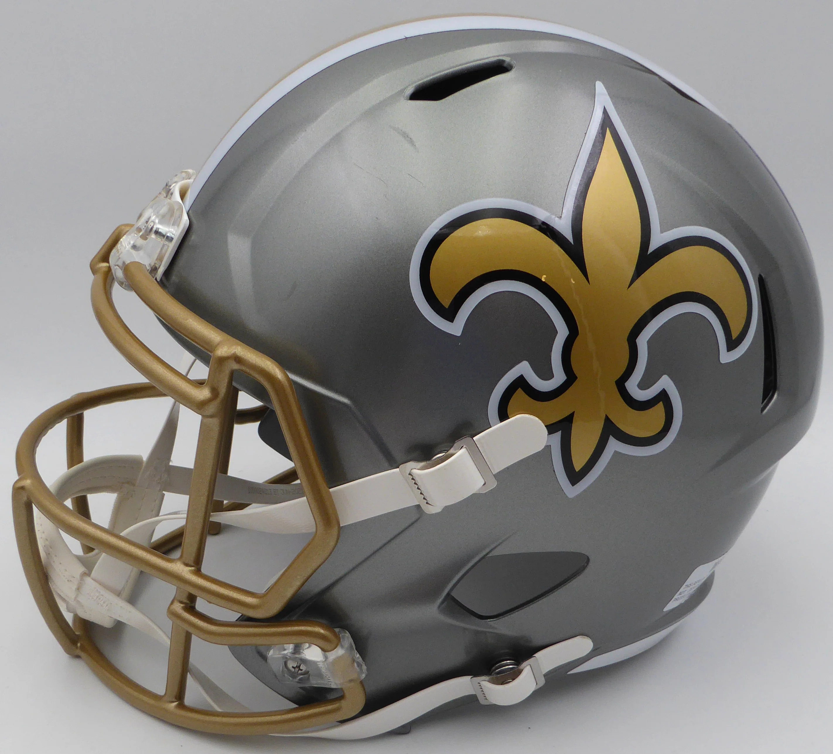 Alvin Kamara Autographed Flash Gold Full Size Replica Helmet New Orleans Saints Beckett BAS QR #1W403148 - Image 4