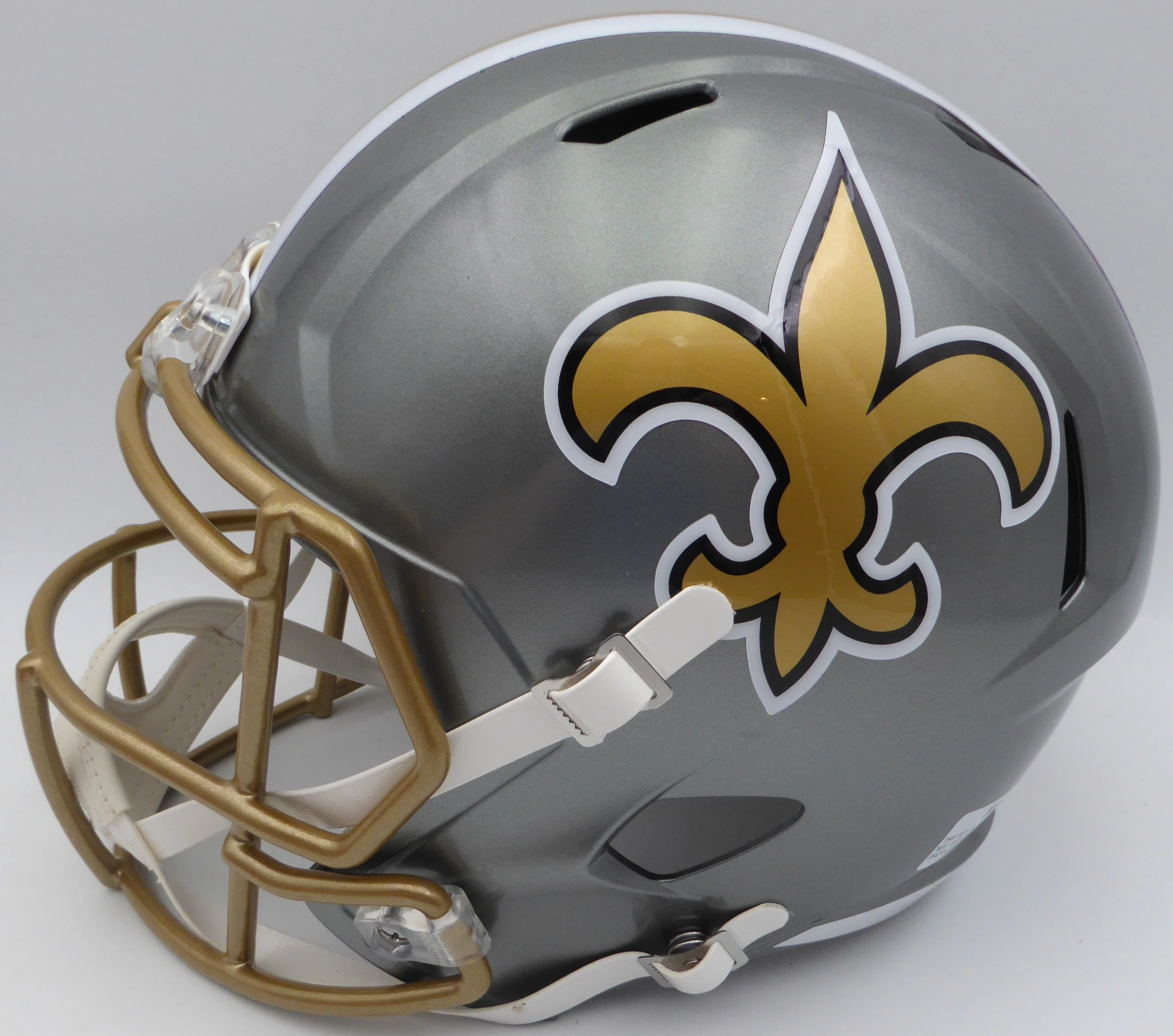 Alvin Kamara Autographed Flash Gold Full Size Replica Helmet New Orleans Saints Beckett BAS QR #1W403179 - Image 4