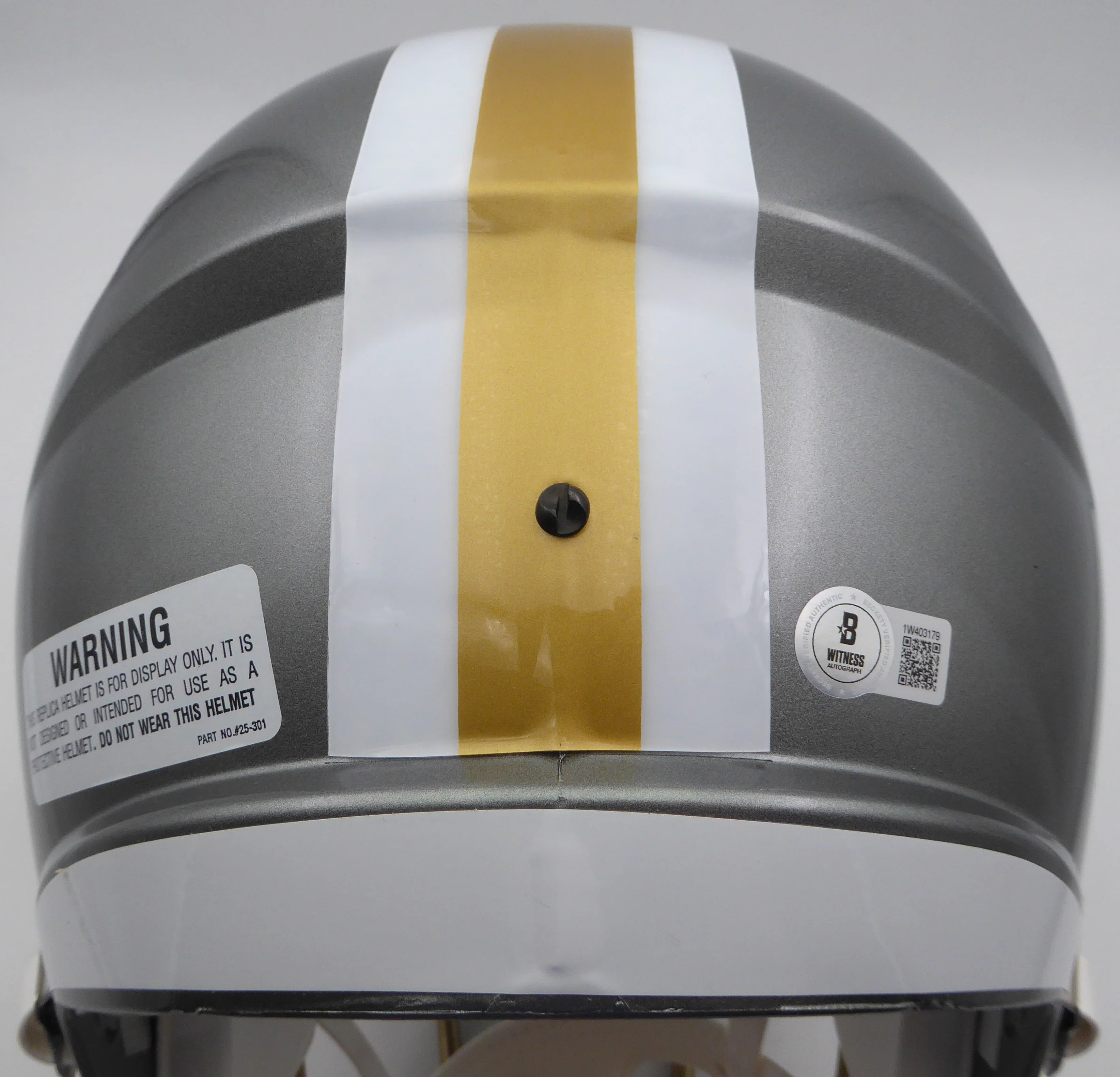 Alvin Kamara Autographed Flash Gold Full Size Replica Helmet New Orleans Saints Beckett BAS QR #1W403179 - Image 5