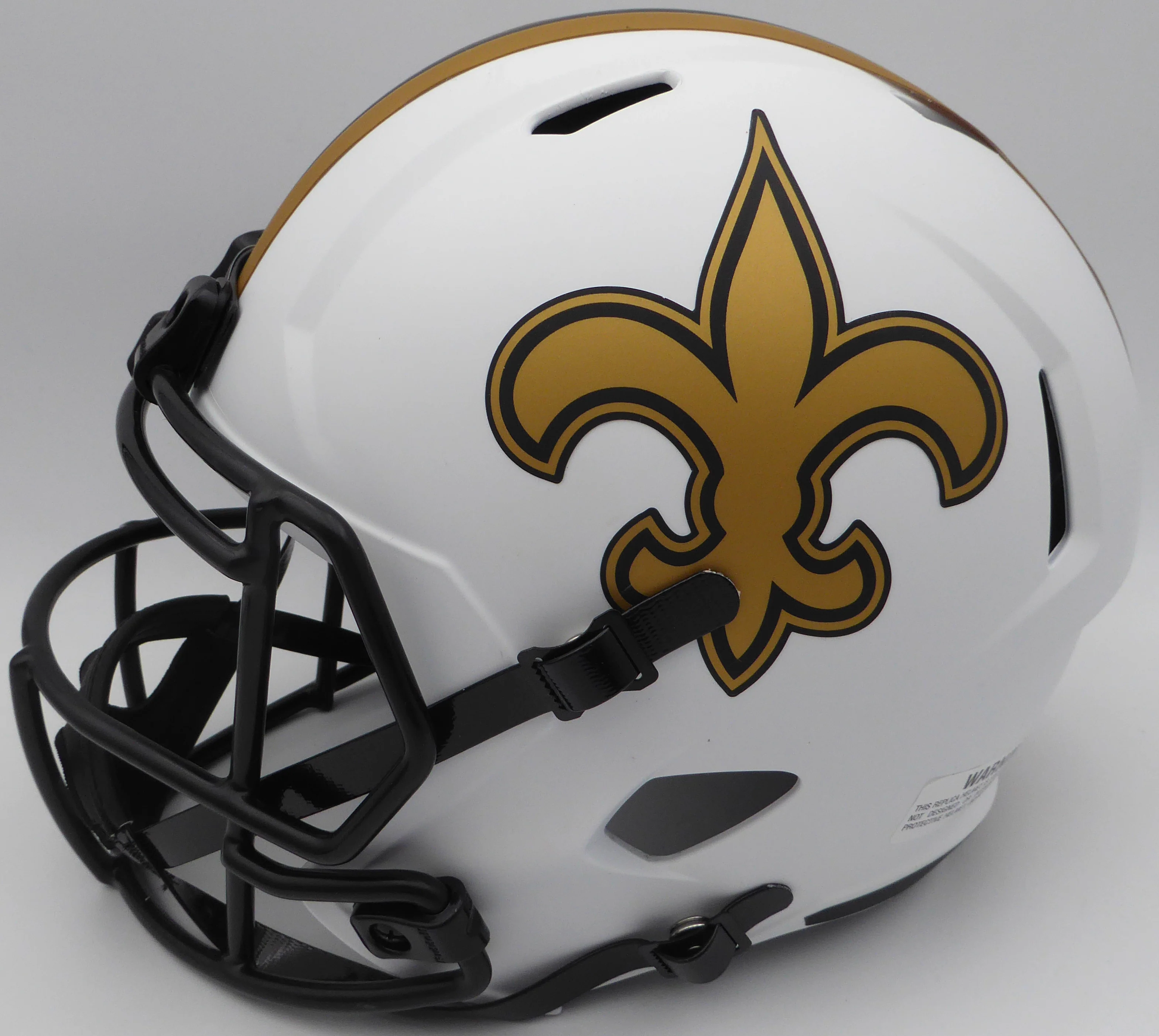 Alvin Kamara Autographed Lunar Eclipse White Full Size Replica Helmet New Orleans Saints Beckett BAS QR #1W403069 - Image 4