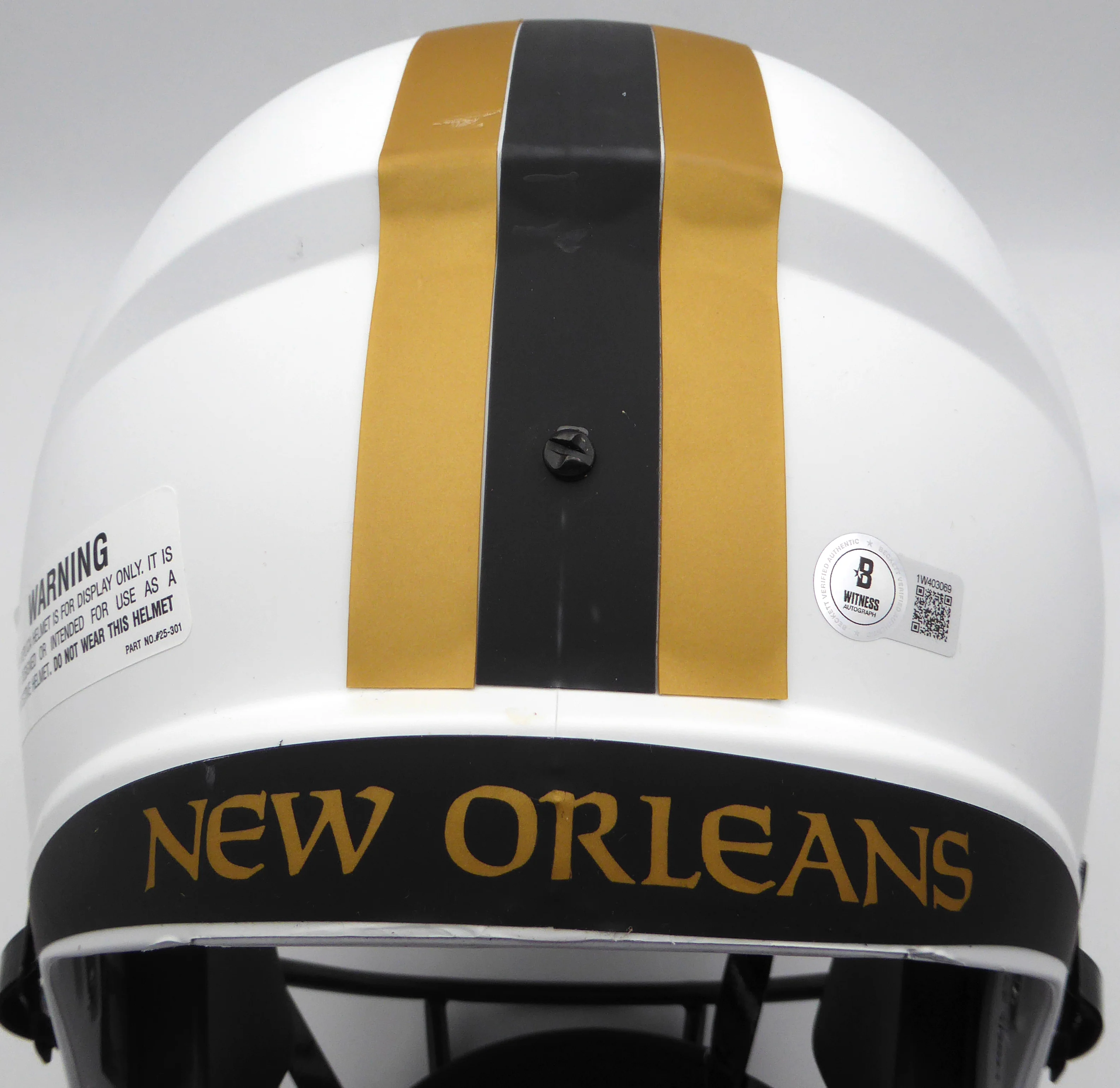 Alvin Kamara Autographed Lunar Eclipse White Full Size Replica Helmet New Orleans Saints Beckett BAS QR #1W403069 - Image 5