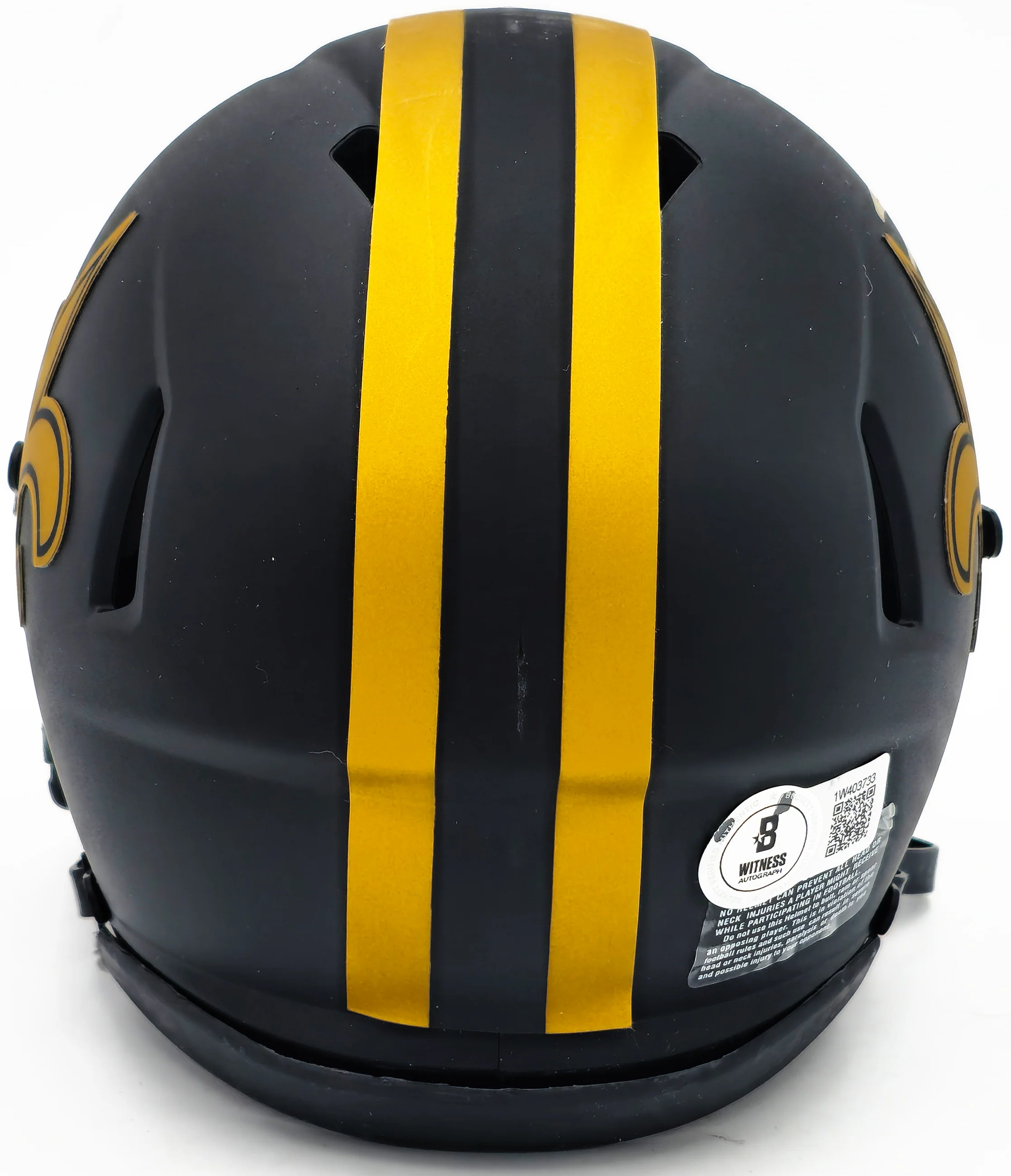 Alvin Kamara Autographed New Orleans Saints Eclipse Black Speed Mini Helmet Beckett BAS Witness Stock #224757 - Image 4