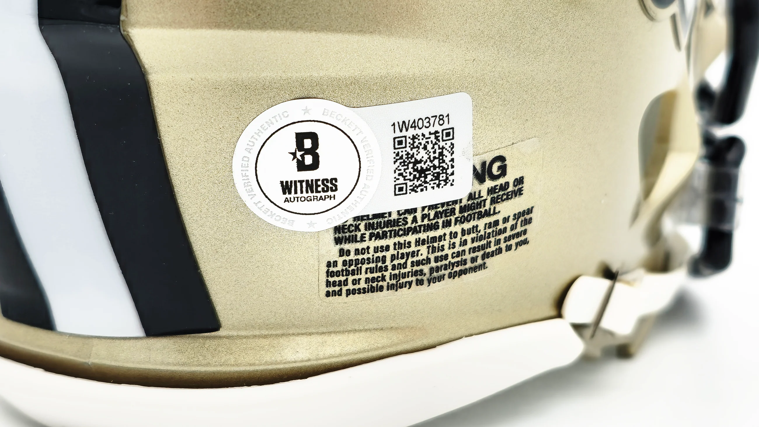 Alvin Kamara Autographed New Orleans Saints Gold Speed Mini Helmet Beckett BAS Witness Stock #224824 - Image 5