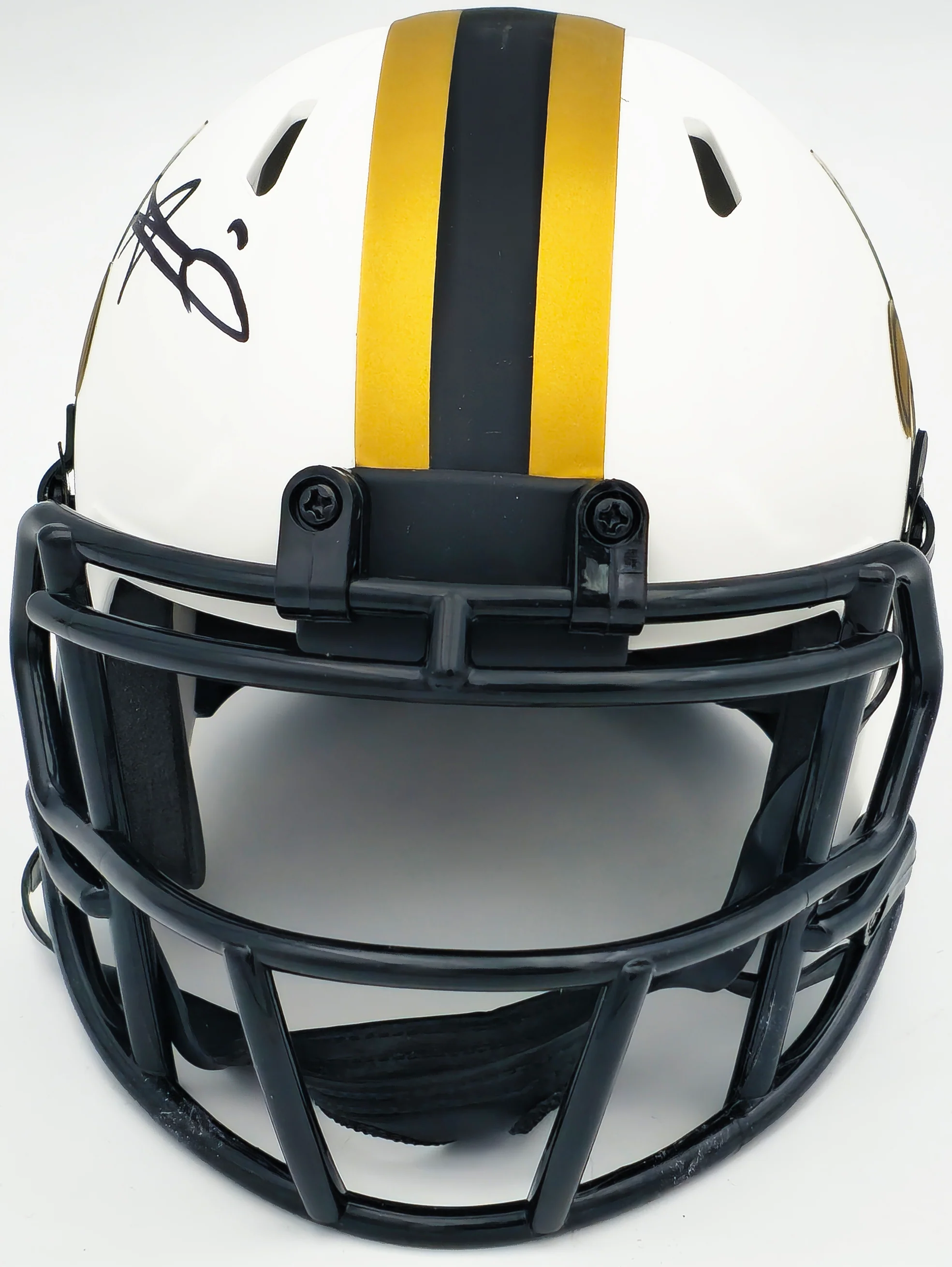 Alvin Kamara Autographed New Orleans Saints Lunar Eclipse White Speed Mini Helmet Beckett BAS Witness Stock #224823 - Image 3