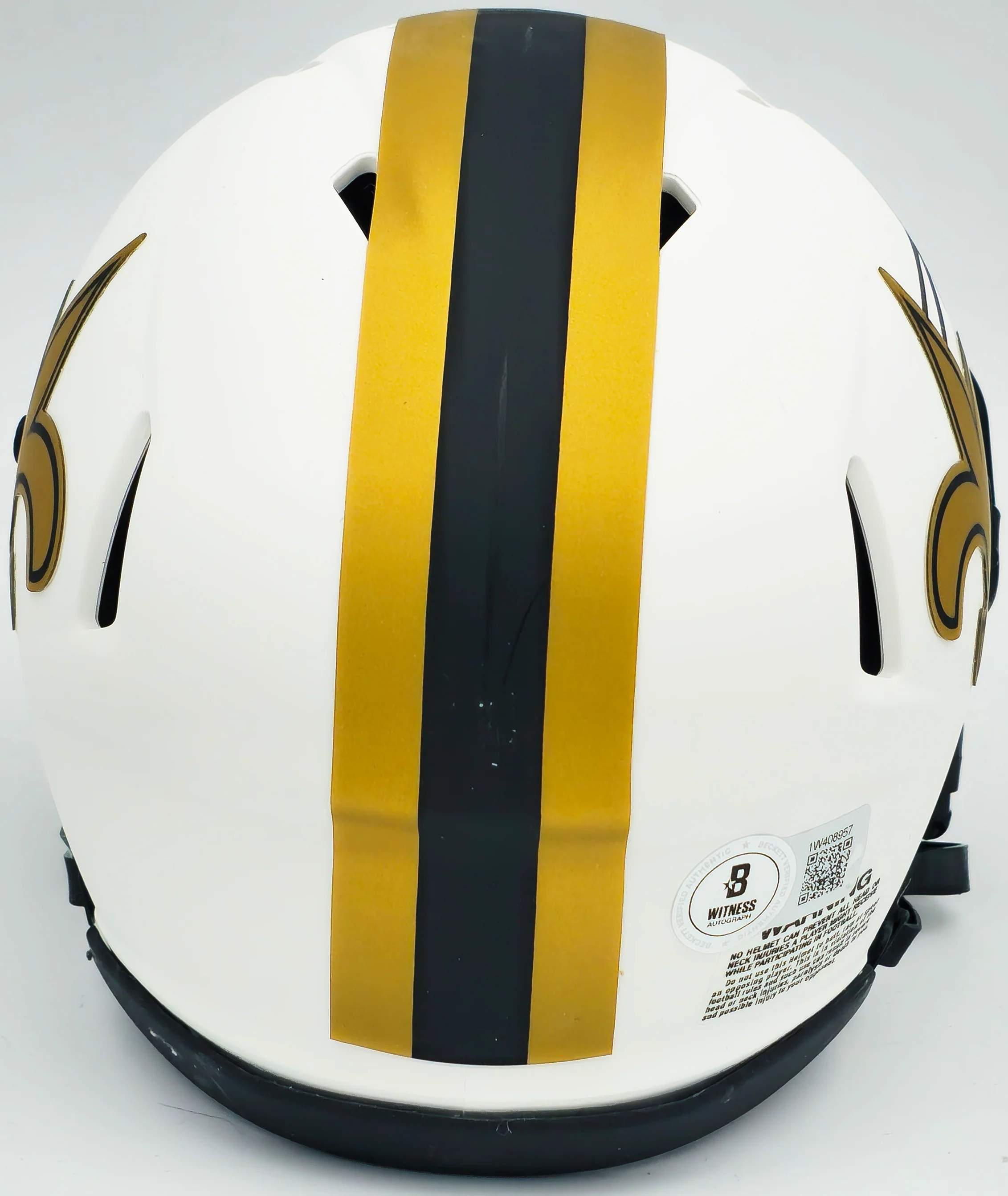 Alvin Kamara Autographed New Orleans Saints Lunar Eclipse White Speed Mini Helmet Beckett BAS Witness Stock #224823 - Image 4