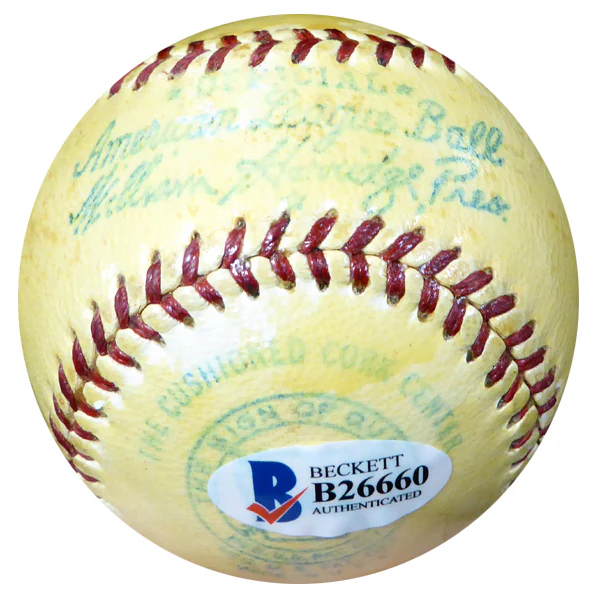 Amos Strunk Autographed Official AL Harridge Baseball Philadelphia Oakland A's "Athletics 1910-1917" Vintage Beckett BAS #B26660 - Image 5