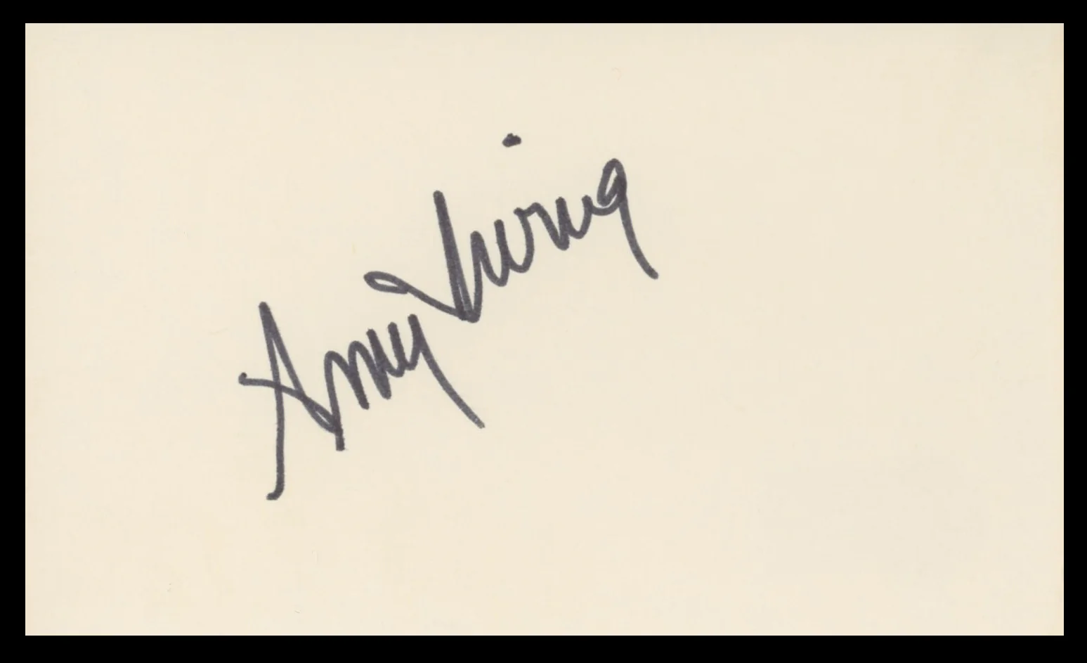 Amy Irving Yentl Authentic Signed 3x5 Index Card Autographed BAS #BV59117 - Image 2