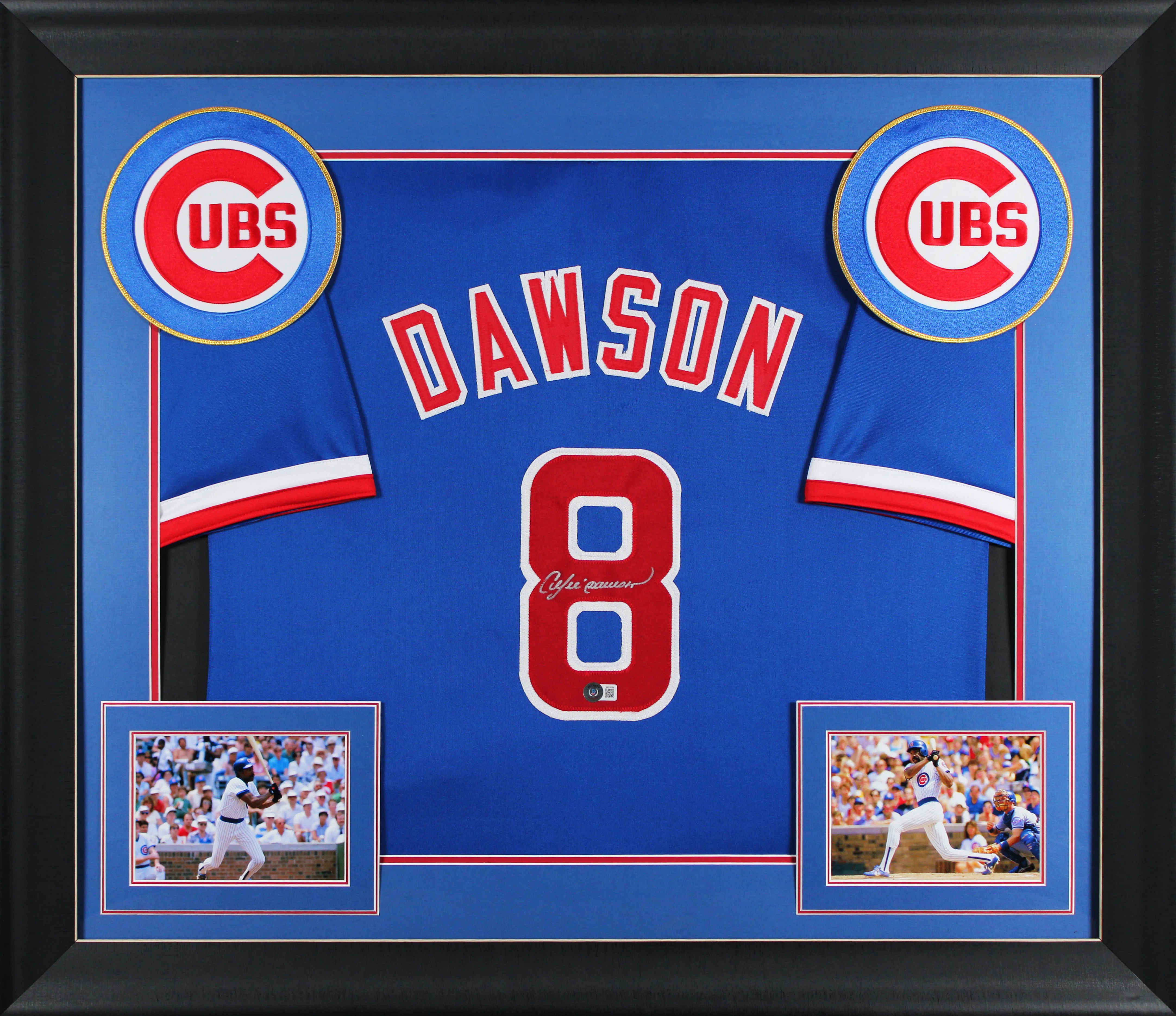 Andre Dawson Authentic Signed Blue Pro Style Framed Jersey BAS Witnessed
