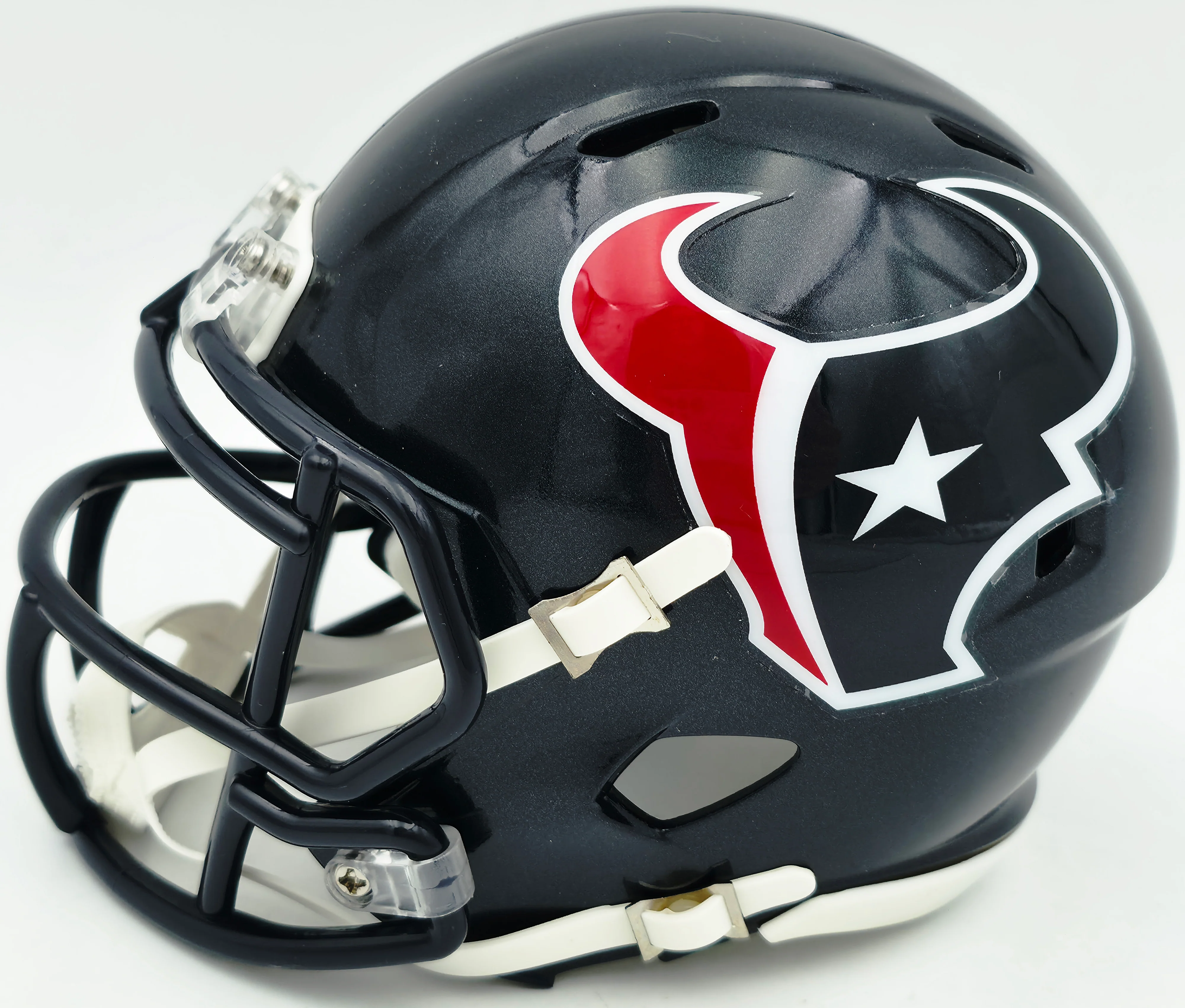 Andre Johnson Autographed Houston Texans Blue Speed Mini Helmet Beckett BAS Witness Stock #262073 - Image 5