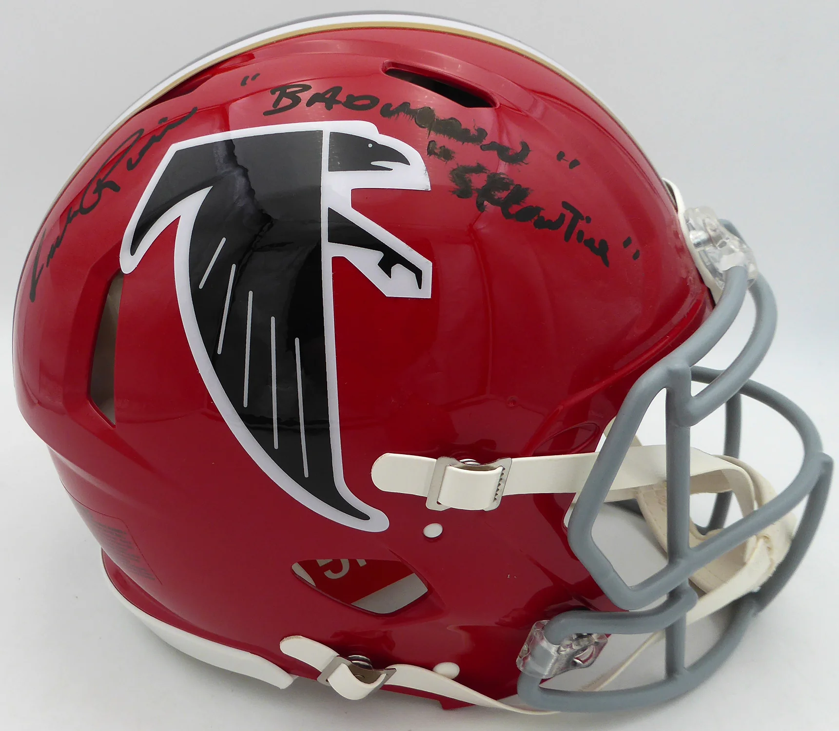 Andre Rison Autographed Atlanta Falcons Red Throwback Full Size Authentic Helmet "Bad Moon Showtime" Beckett BAS Witness #3W056105 - Image 5