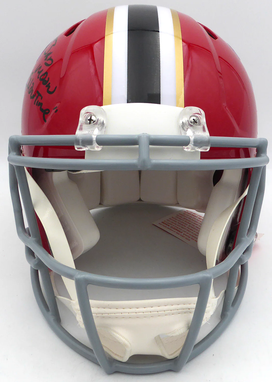Andre Rison Autographed Atlanta Falcons Red Throwback Full Size Authentic Helmet "Bad Moon Showtime" (Smudged) Beckett BAS Witness #3W056106 - Image 4