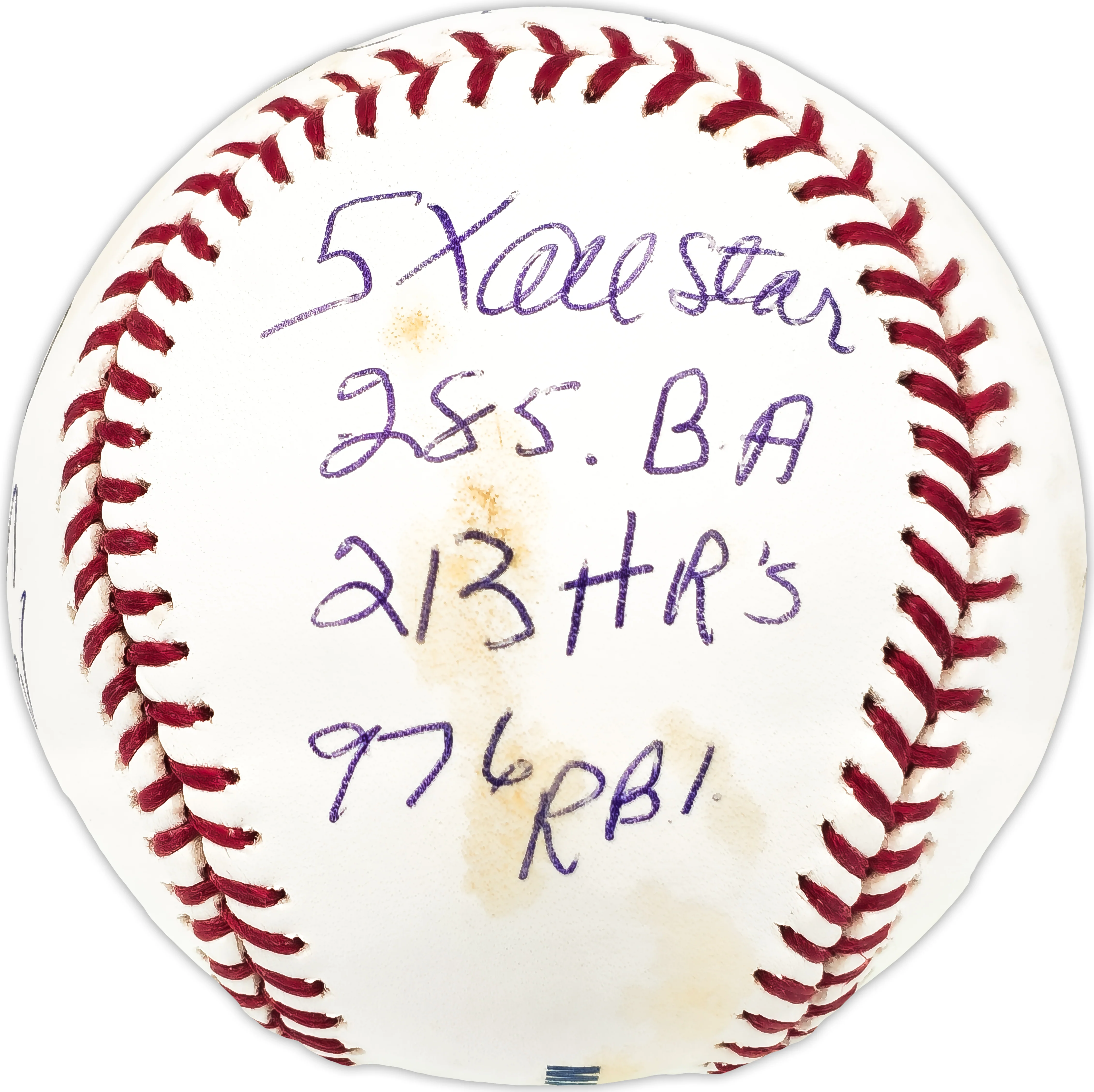 Andy Pafko Autographed Official MLB Baseball Atlanta Braves, Los Angeles Dodgers Statball With 7 Stats JSA #JJ83207 - Image 3